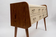 Cassettiera in legno di palissandro rivestita in zigrino