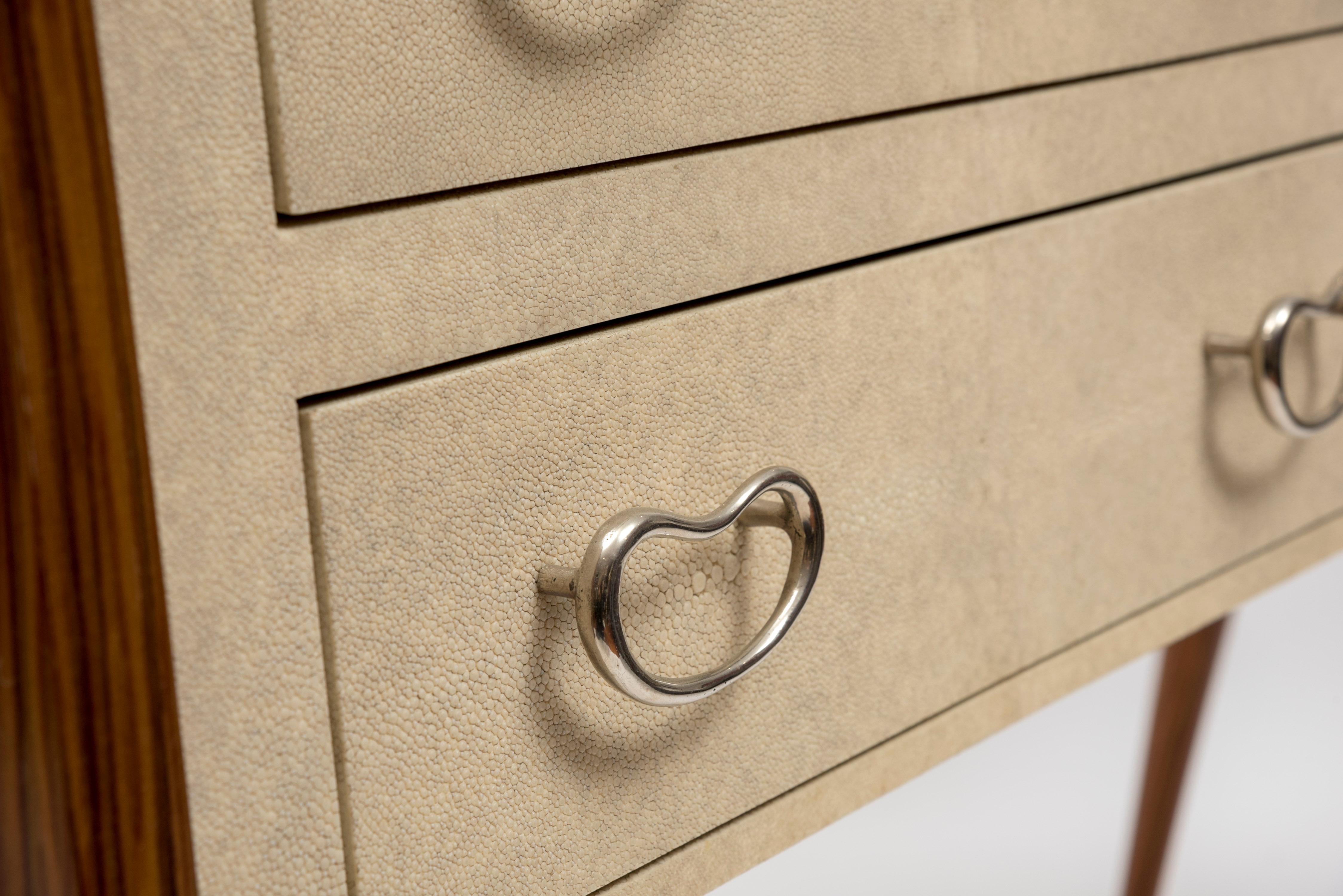 European Chest of Drawers in Rosewood Covered with Shagreen For Sale