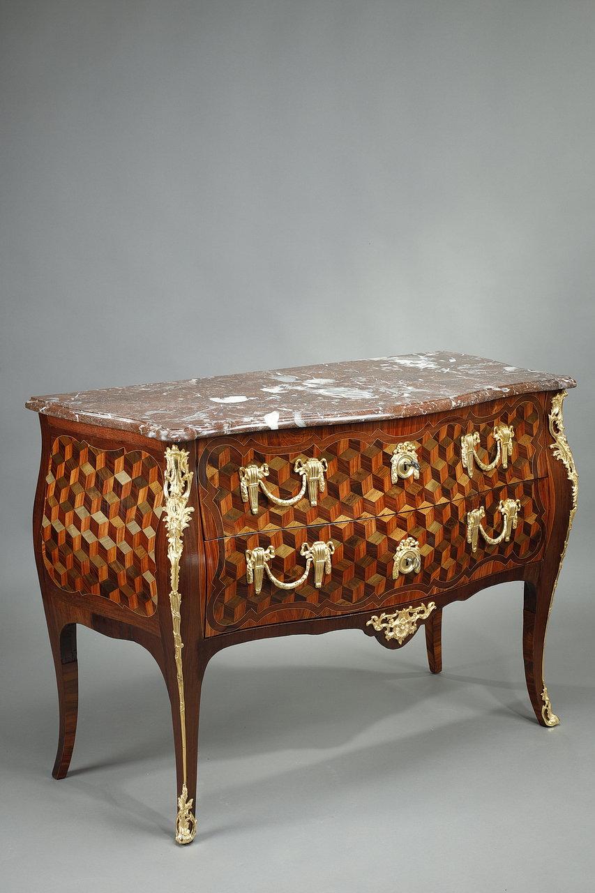 Exceptional Louis XV chest of drawers called 