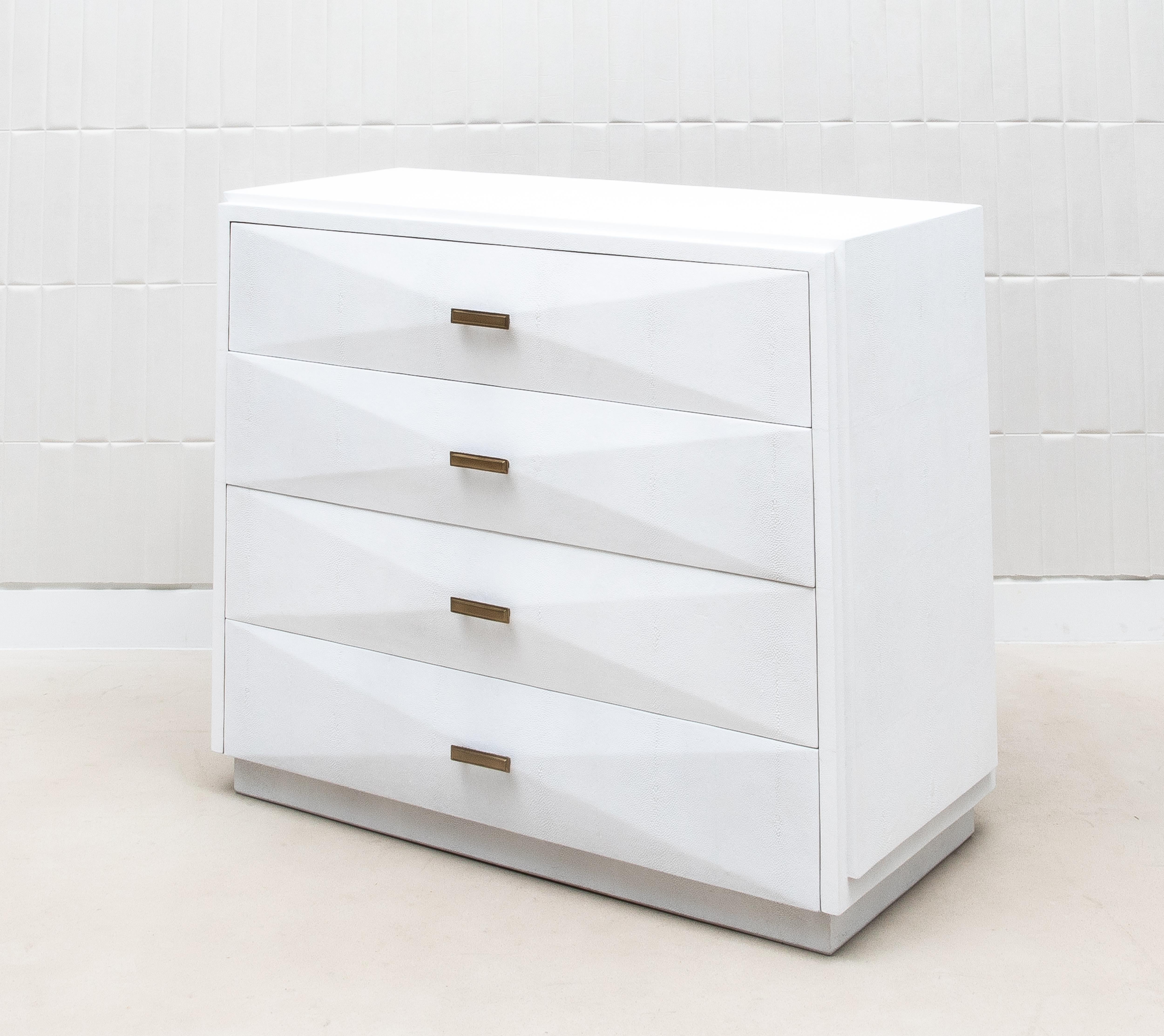 Chest of Drawers in Shagreen with Bronze Patina Brass Details by R&Y Augousti 3