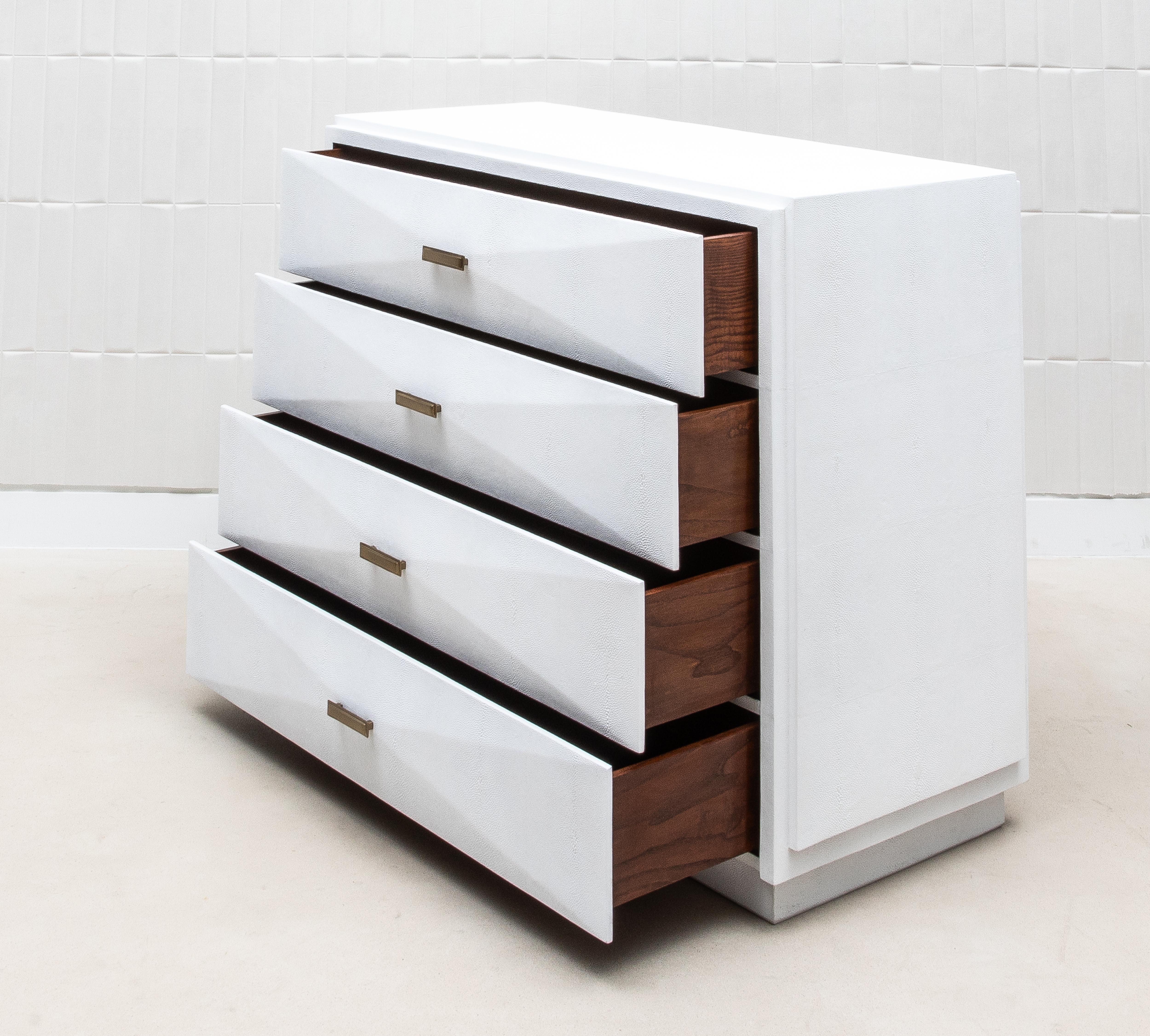 Chest of Drawers in Shagreen with Bronze Patina Brass Details by R&Y Augousti 7