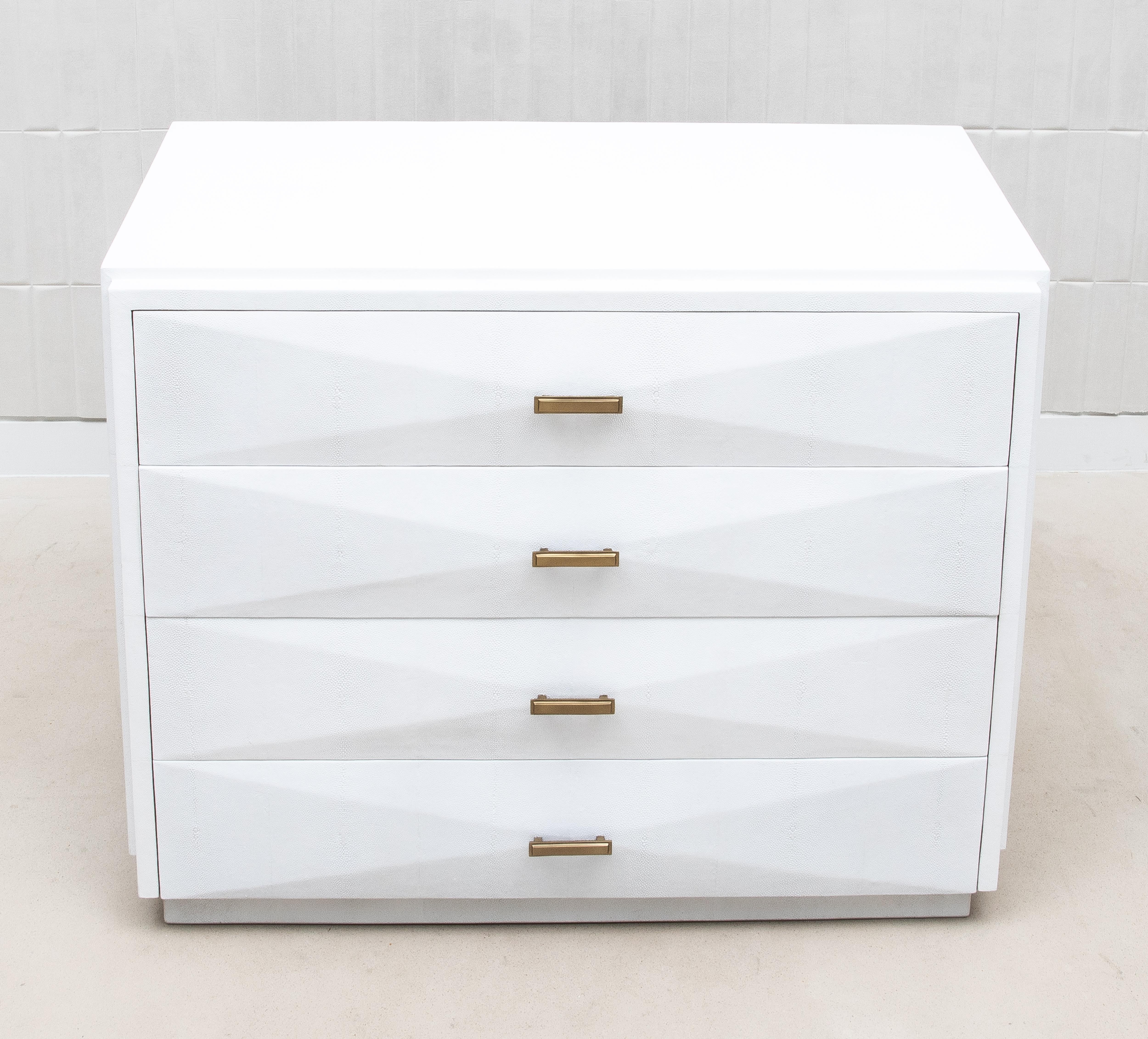 Philippine Chest of Drawers in Shagreen with Bronze Patina Brass Details by R&Y Augousti