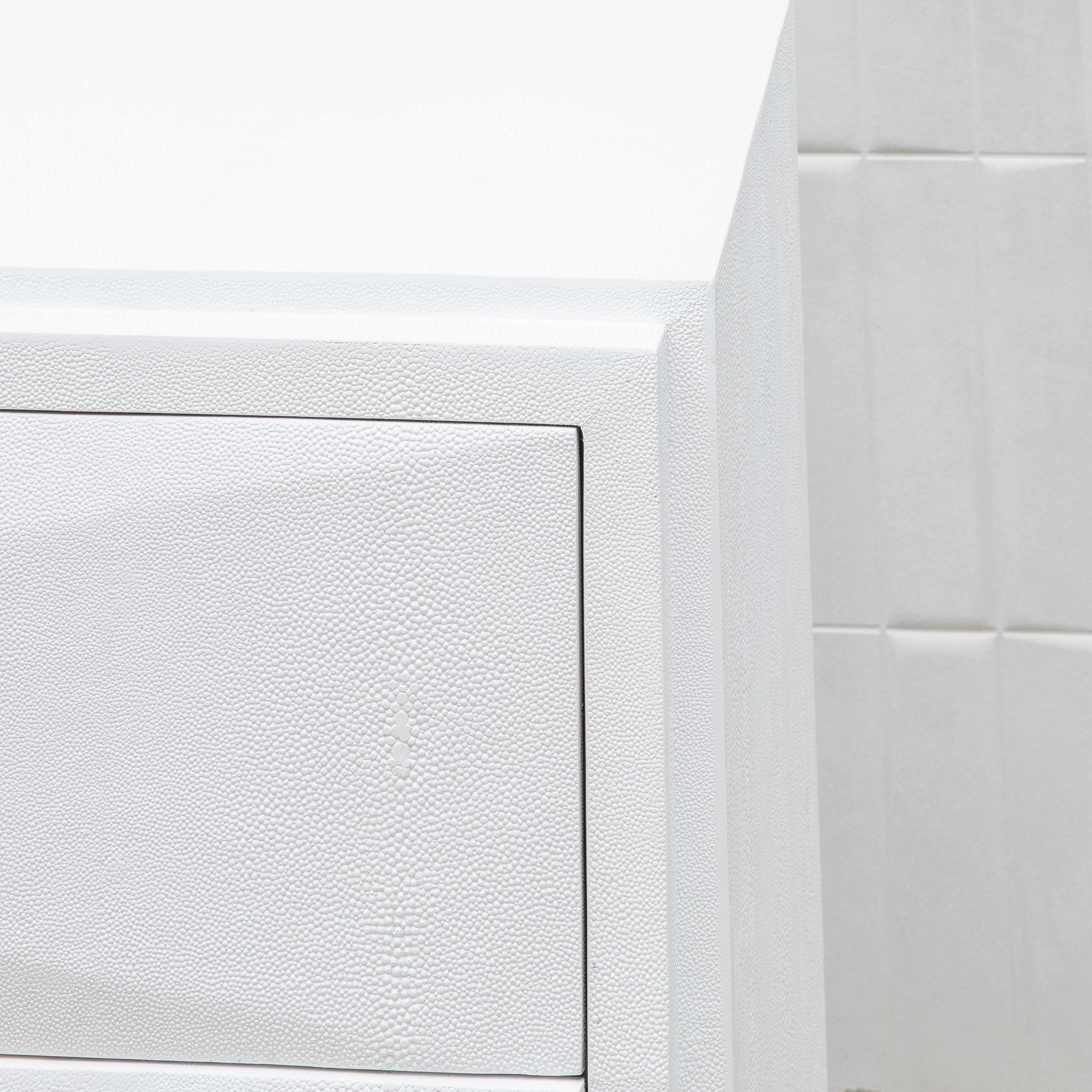 Chest of Drawers in Shagreen with Bronze Patina Brass Details by R&Y Augousti In New Condition In West Hollywood, CA