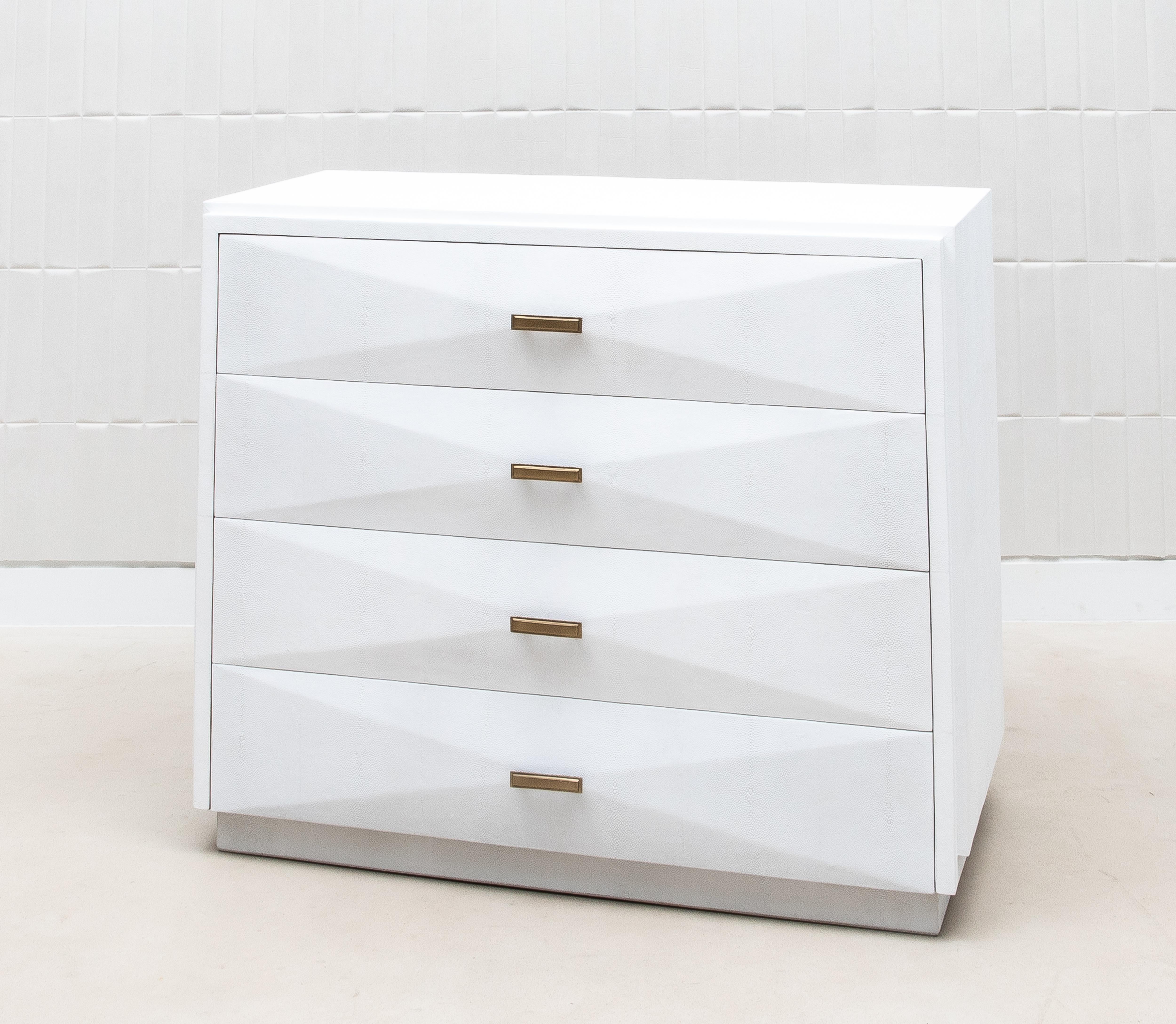 Chest of Drawers in Shagreen with Bronze Patina Brass Details by R&Y Augousti 2