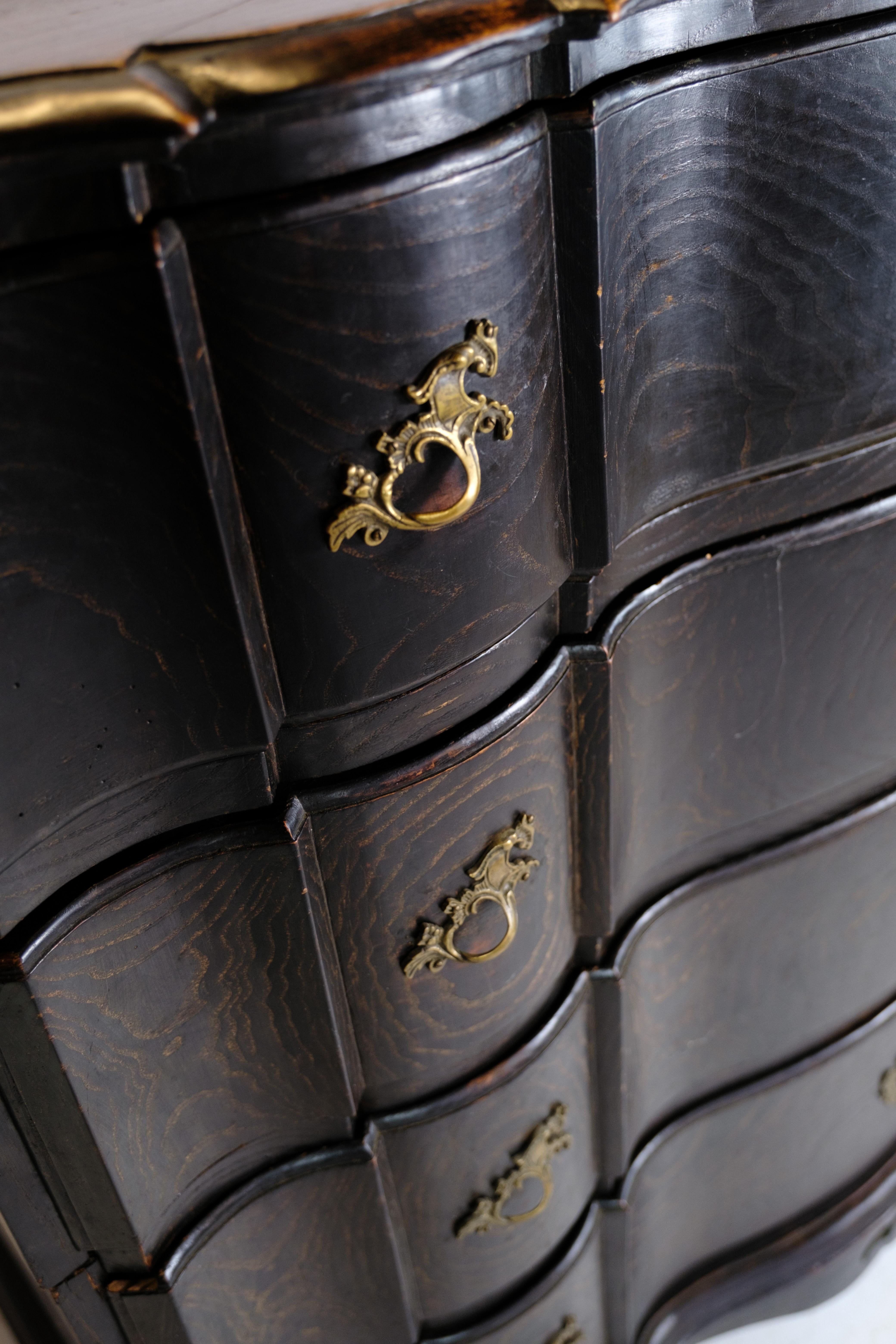 Chest of drawers in Stained oak with Brass from the 19th century For Sale 4