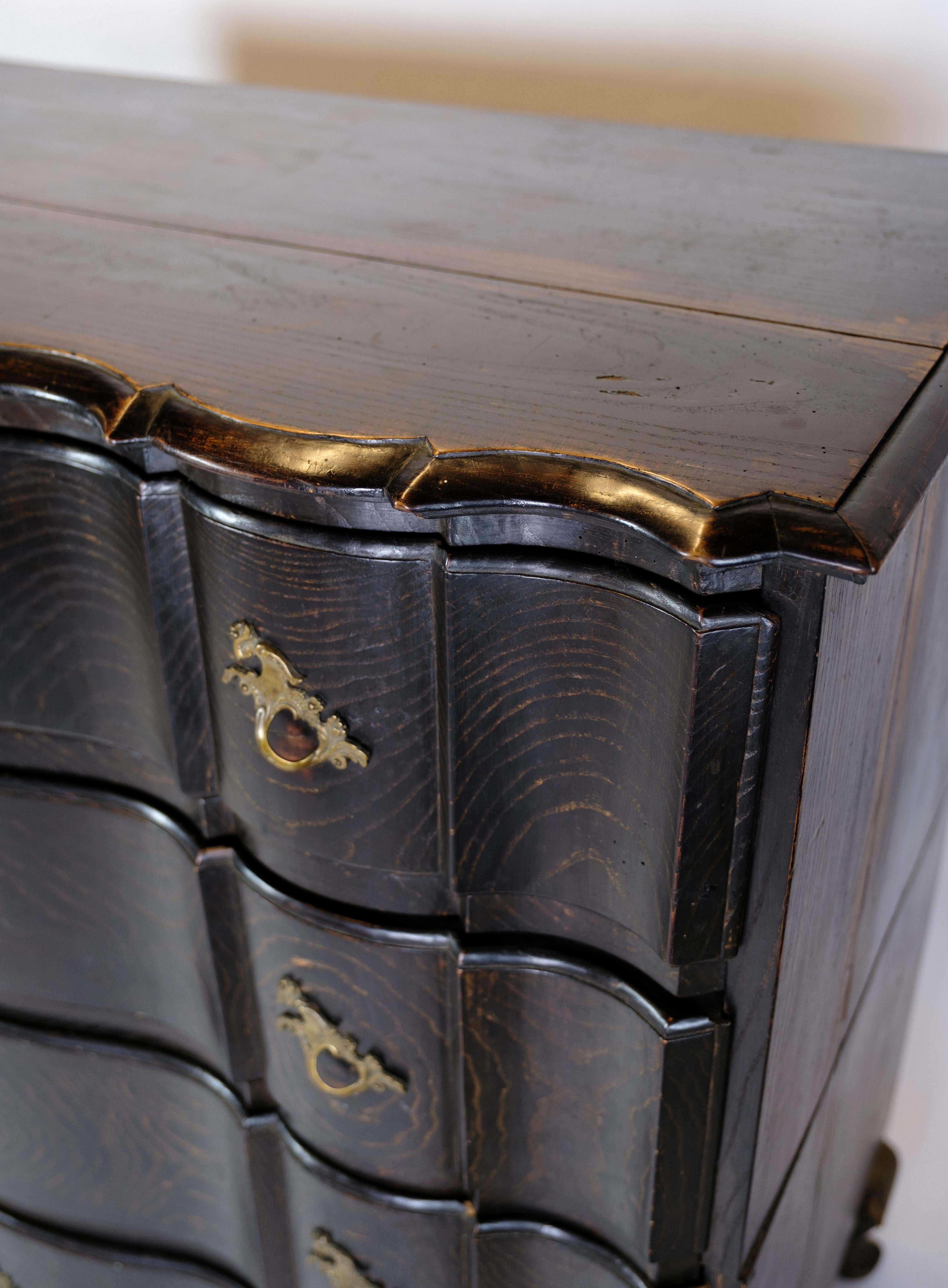 Chest of drawers in Stained oak with Brass from the 19th century For Sale 5