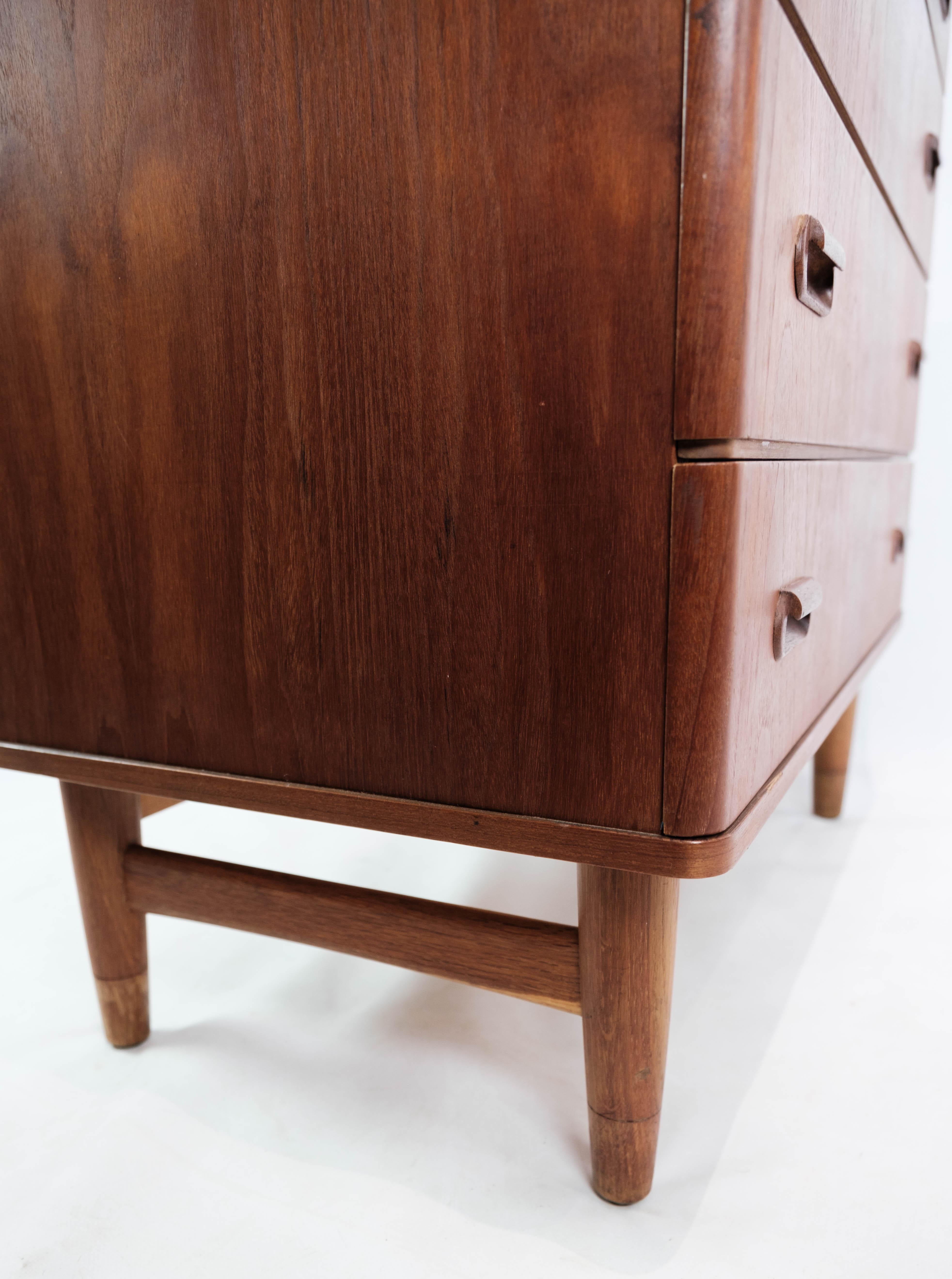 Cómoda De Teca Con Cuatro Cajones De Los Años 60 en venta 11