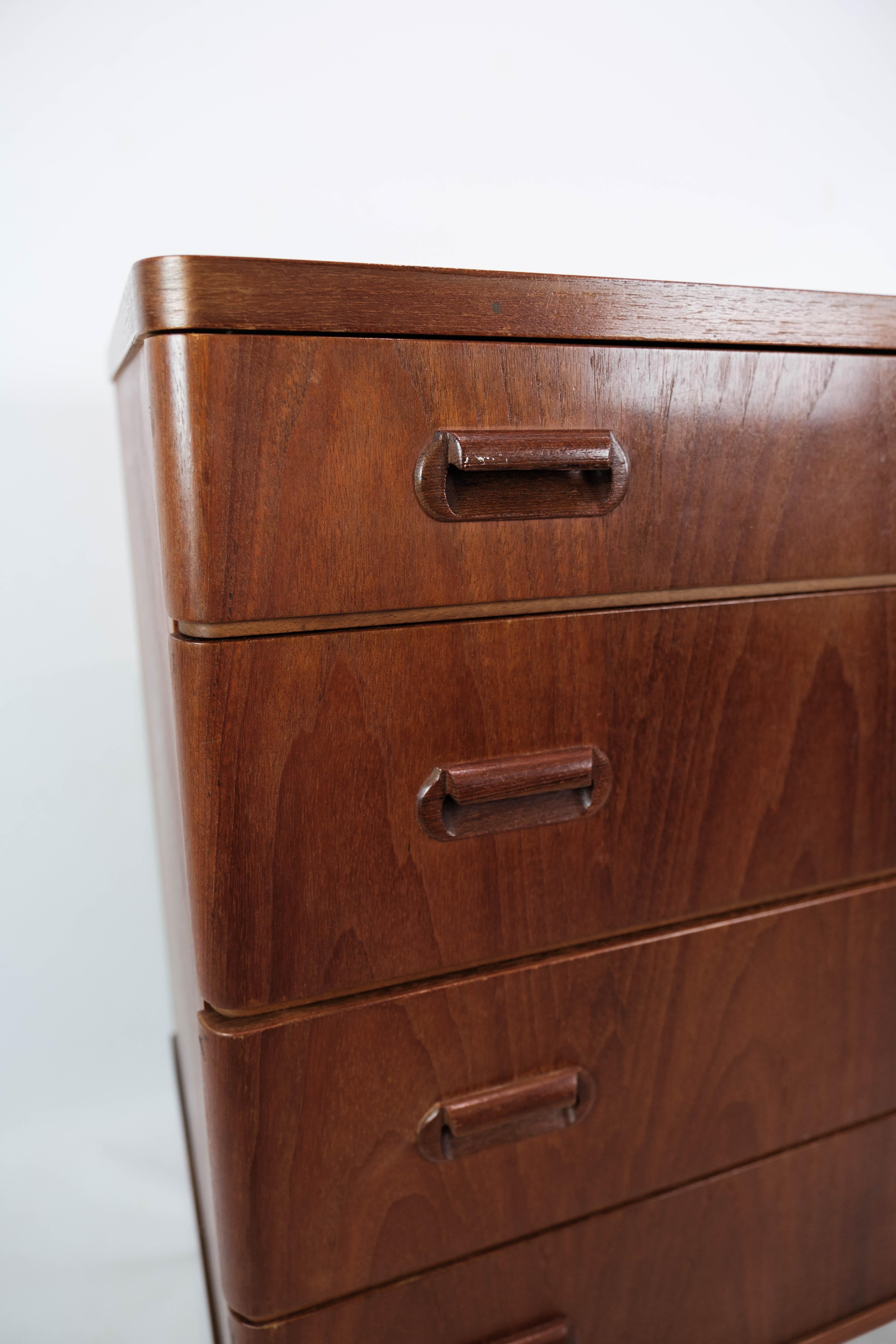 Mid-Century Modern Chest of Drawers Made In Teak With Four Drawers From 1960s For Sale