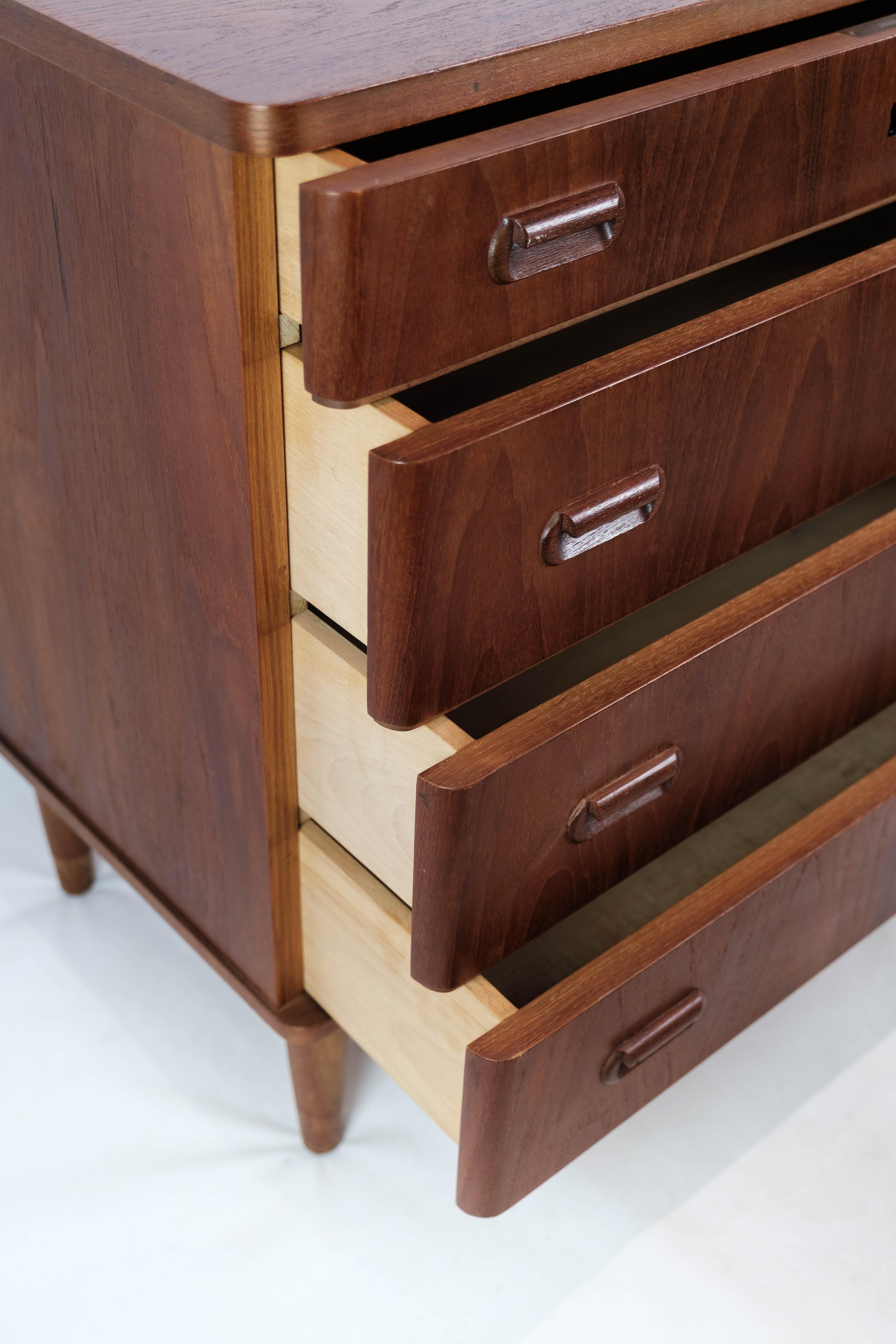 Chest of Drawers Made In Teak With Four Drawers From 1960s For Sale 1