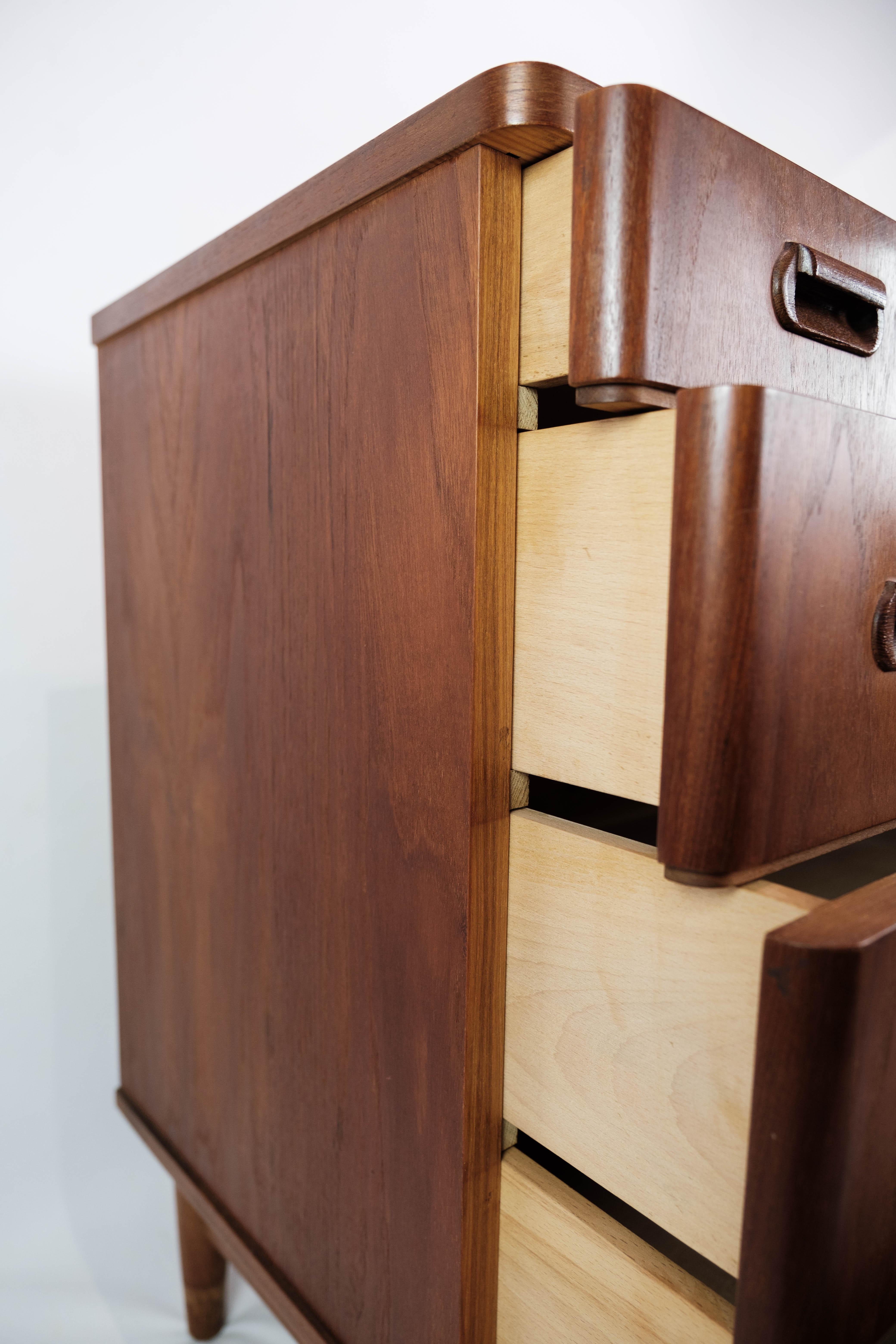 Cómoda De Teca Con Cuatro Cajones De Los Años 60 en venta 2