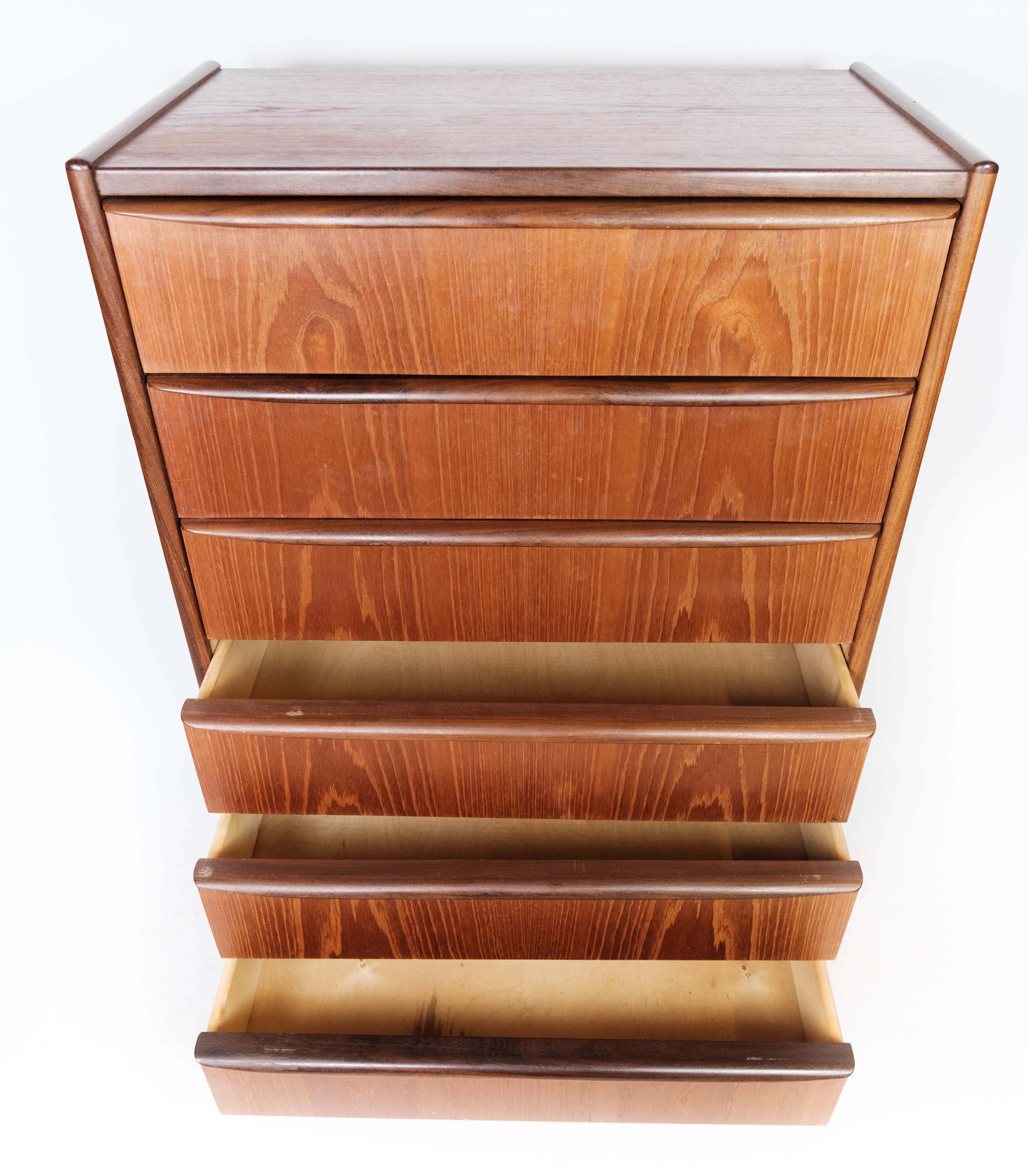 Chest of Drawers in Teak with Six Drawers, of Danish Design from the 1960s 5