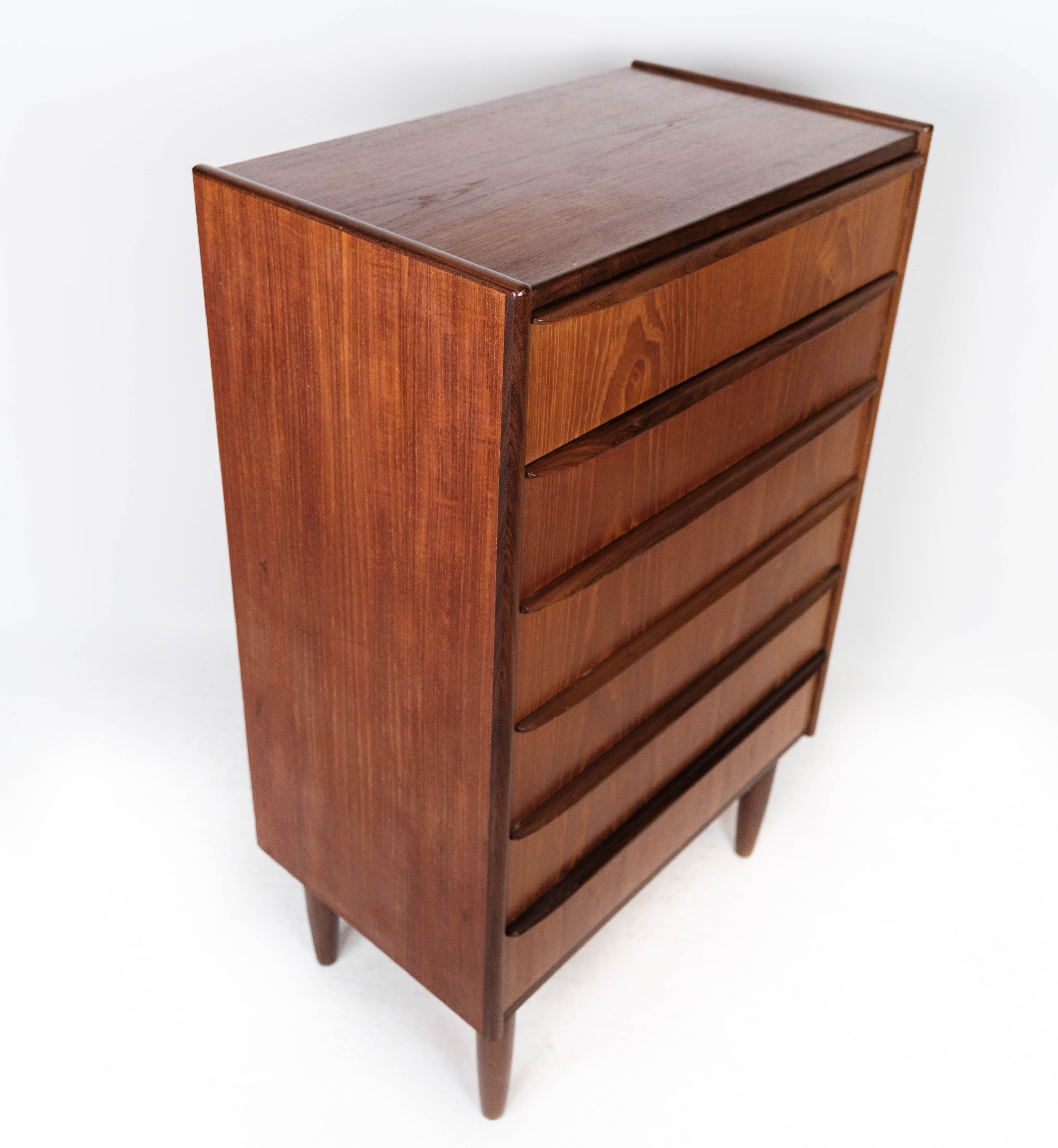 Chest of Drawers in Teak with Six Drawers, of Danish Design from the 1960s 8