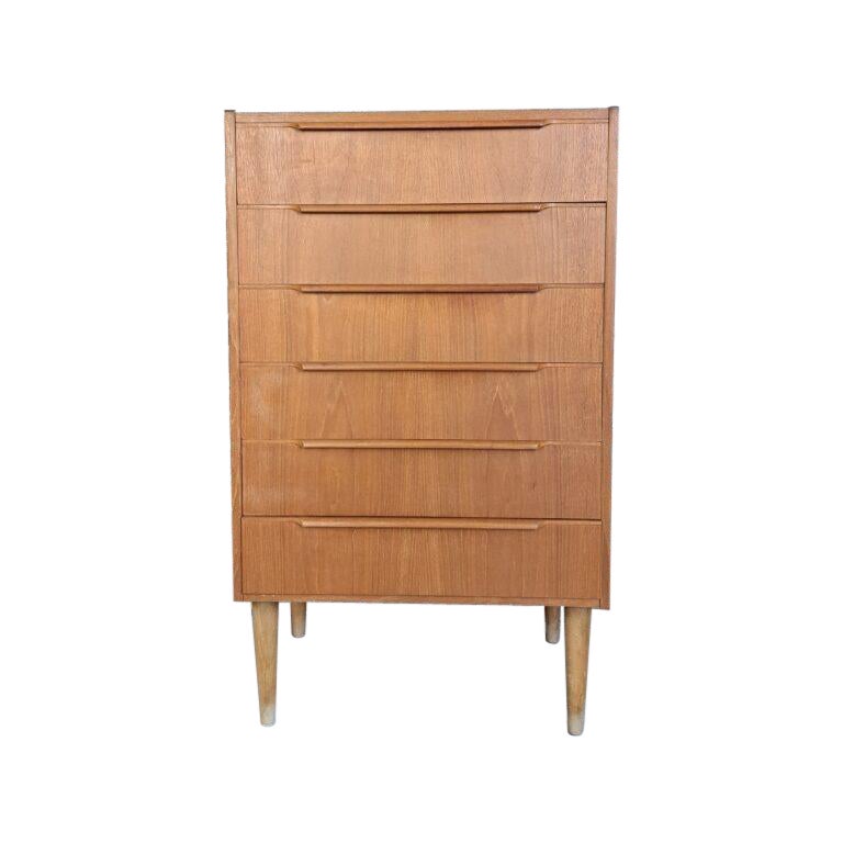 Chest of Drawers in Teak Wood Light Brown, Denmark, 1960