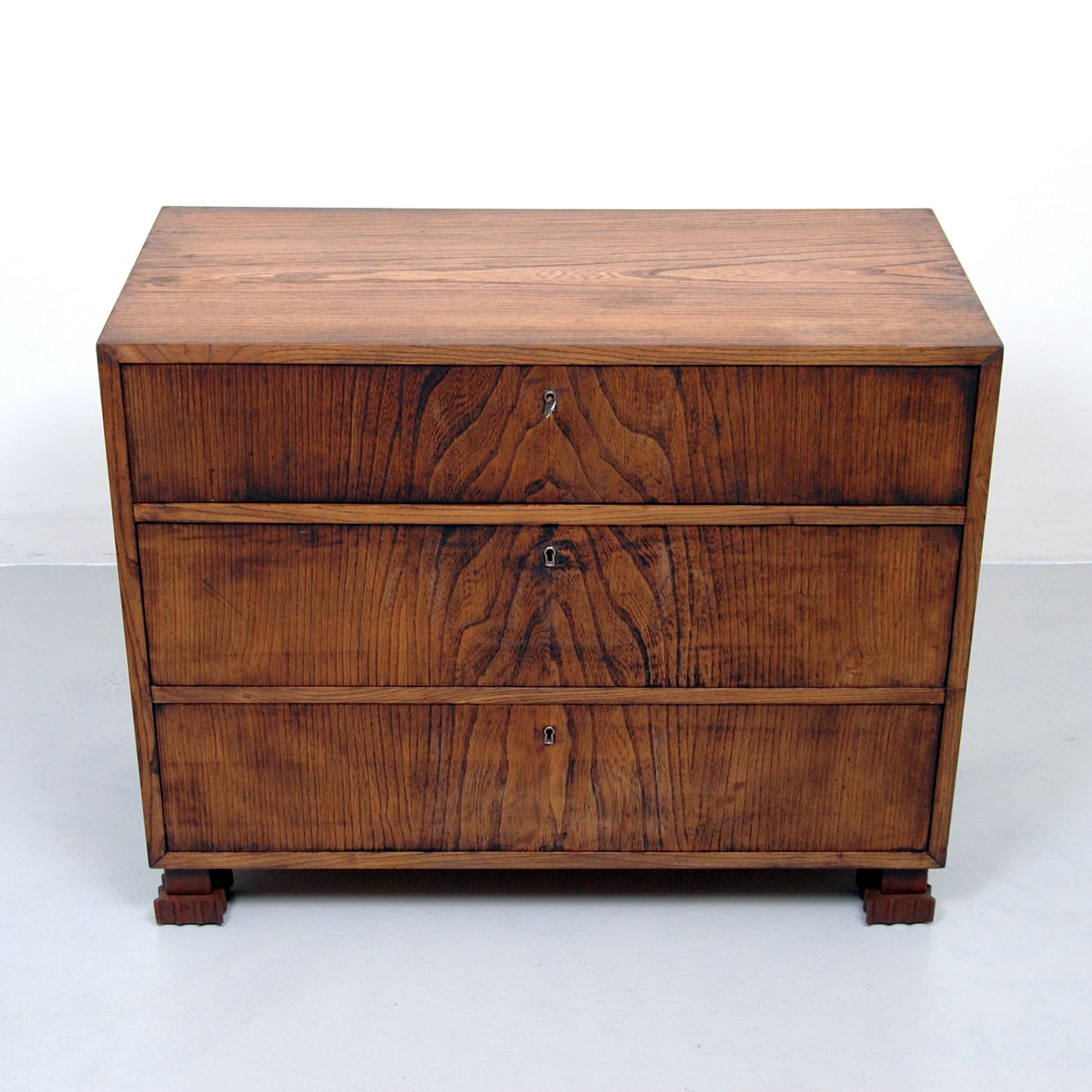 Chest of drawers in the Style of Axel Einar Hjorth, 1940s (Gebeizt)