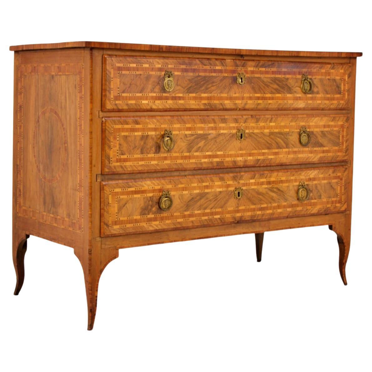 Chest of Drawers in Various Woods Northern Italy, 18th Century For Sale