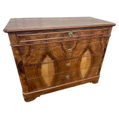 Chest Of Drawers In Walnut And Burr Walnut, Late 19th Century
