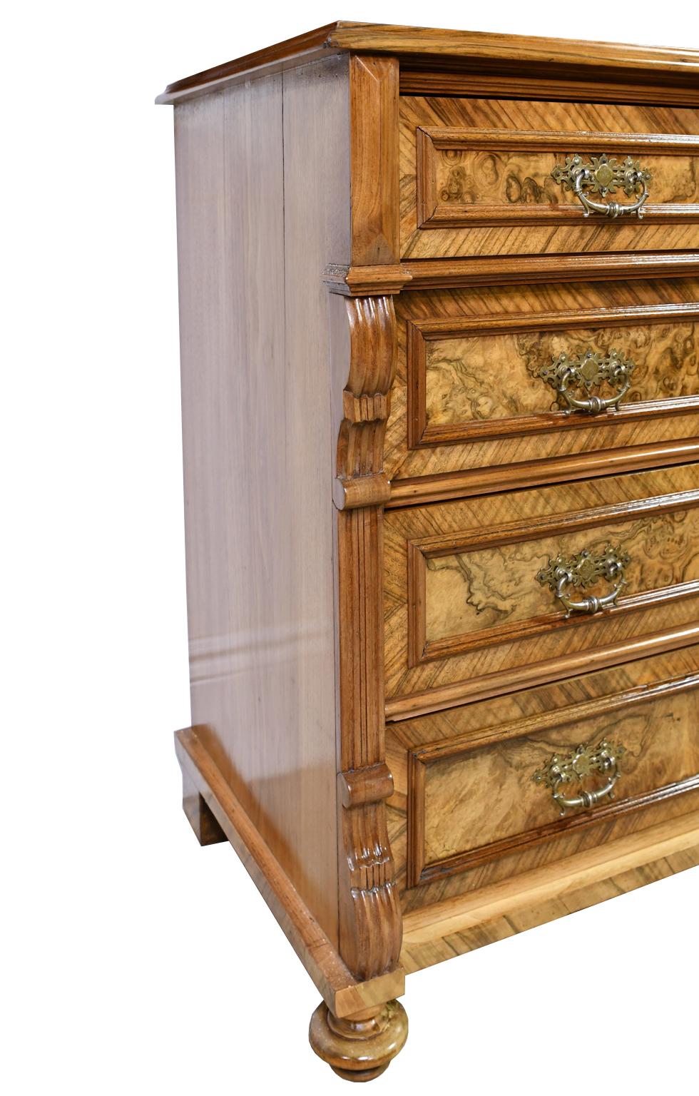 Chest of Drawers in Walnut with Inlays of Burl Walnut, Sweden, circa 1870 5