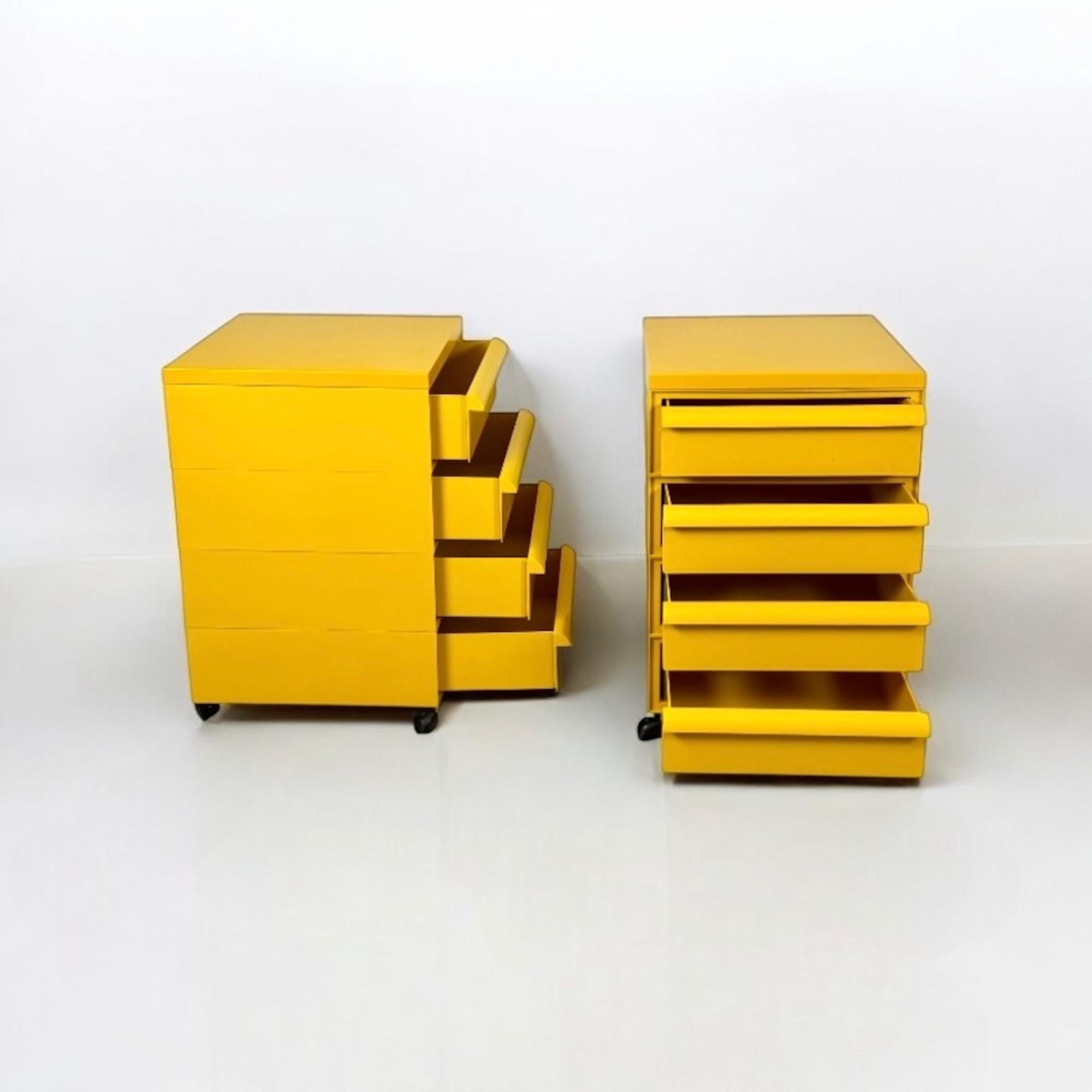 Late 20th Century Chest of Drawers Kartell Model 4602 by Simon Fussell in yellow, 1970s, Set of 2