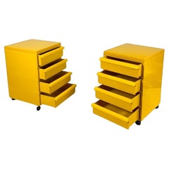 Chest of Drawers Kartell Model 4602 by Simon Fussell in yellow, 1970s, Set of 2