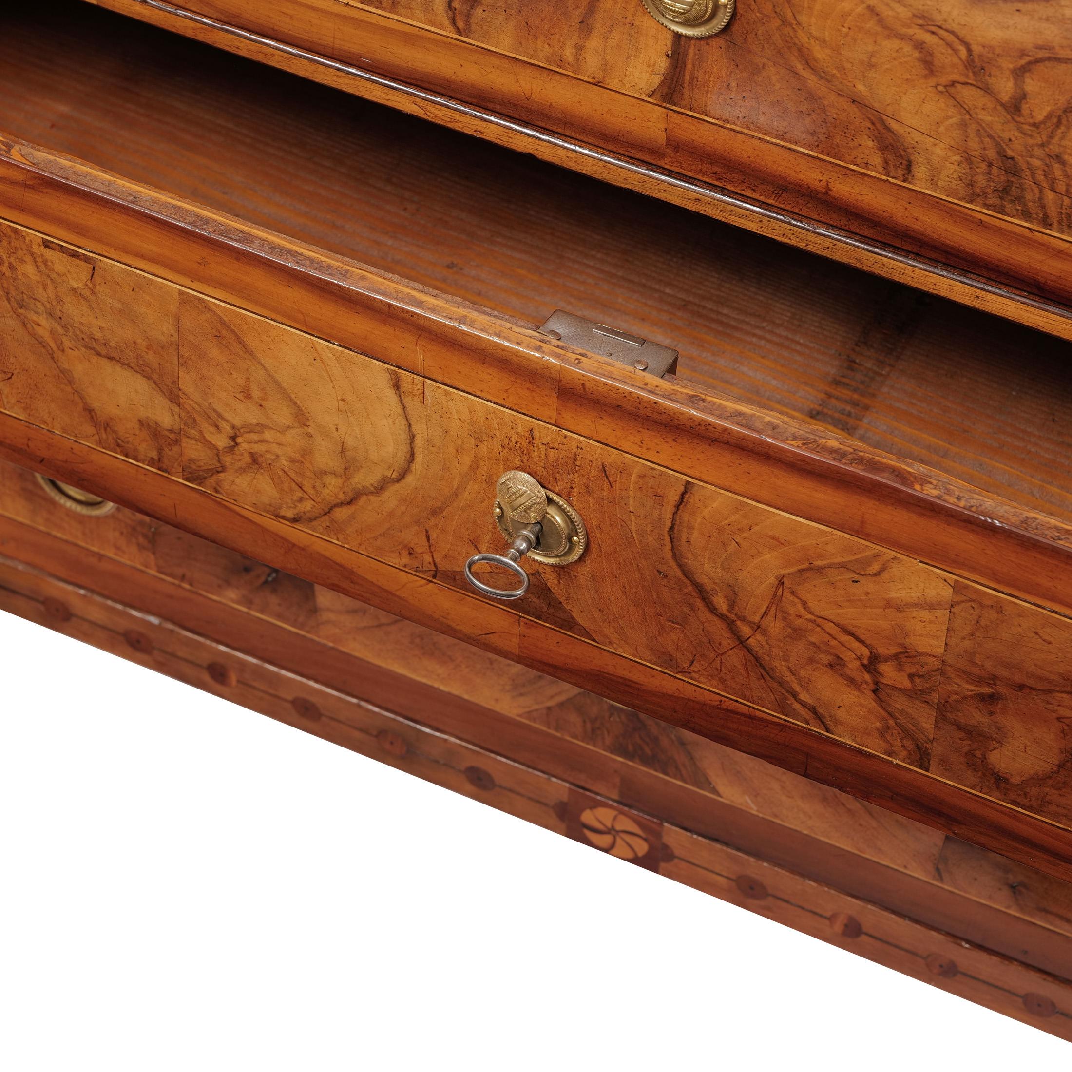 Marquetry Chest of drawers, Louis Seize around 1790 For Sale