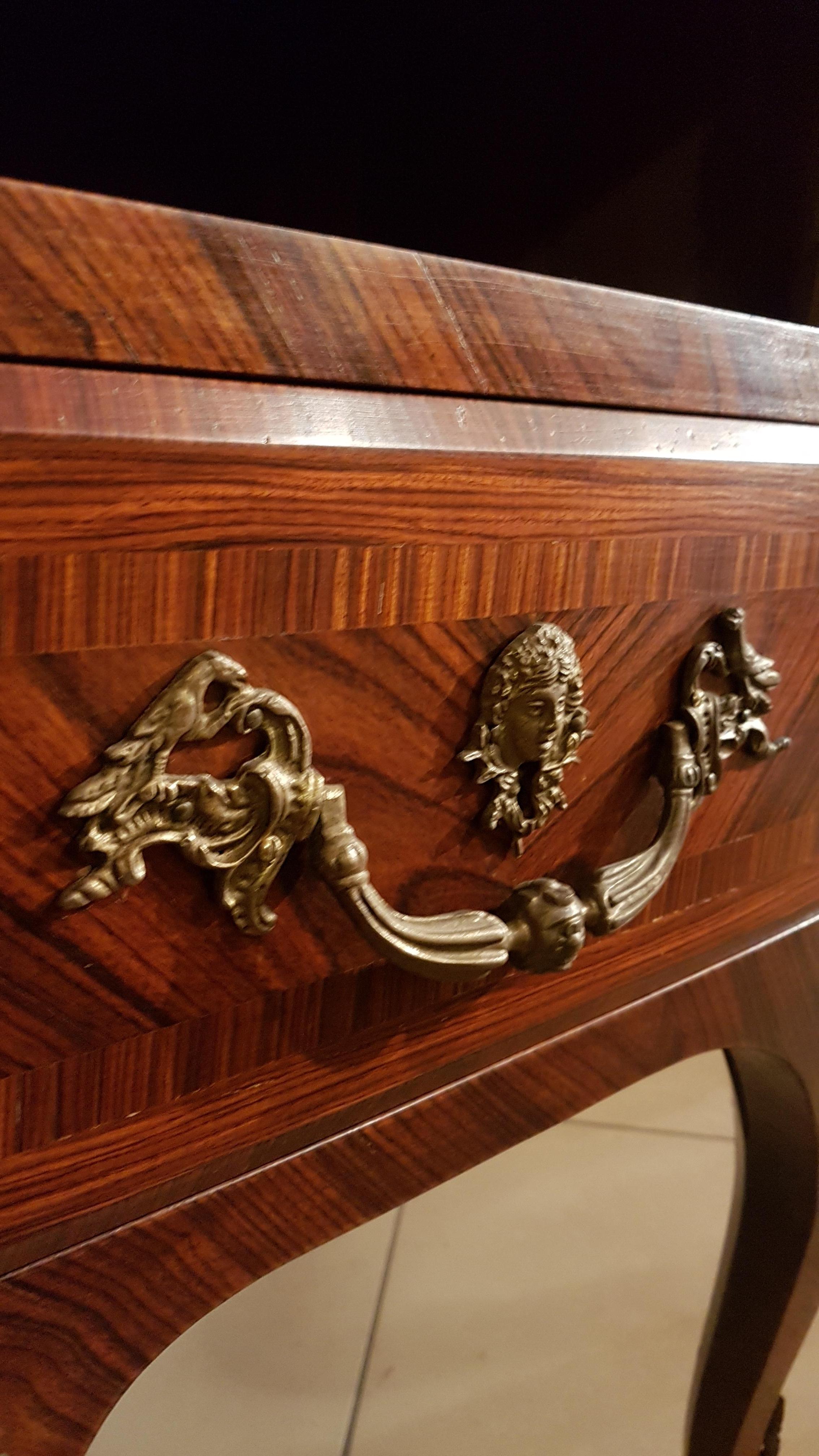 Other Chest of Drawers Louis XIV Style in Rosewood with Marble and Bronzes, Italy 1950 For Sale