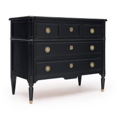 Chest of Drawers, Louis XVI Style, French Antique, Ebonized