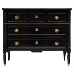 Chest of Drawers, Louis XVI Style, French Antique, Ebonized