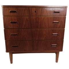 Cassettiera in teak con quattro cassetti degli anni '60