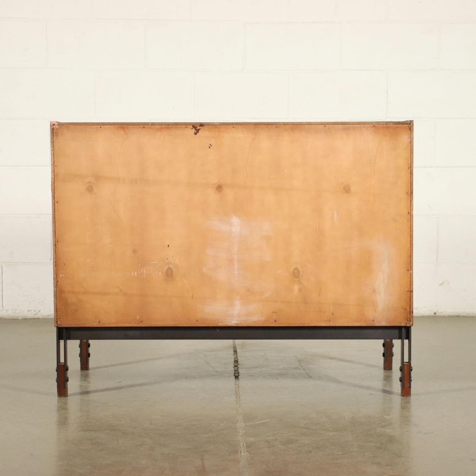 Chest of Drawers Mahogany Veneer Formica Wood Metal, Italy, 1960s 5