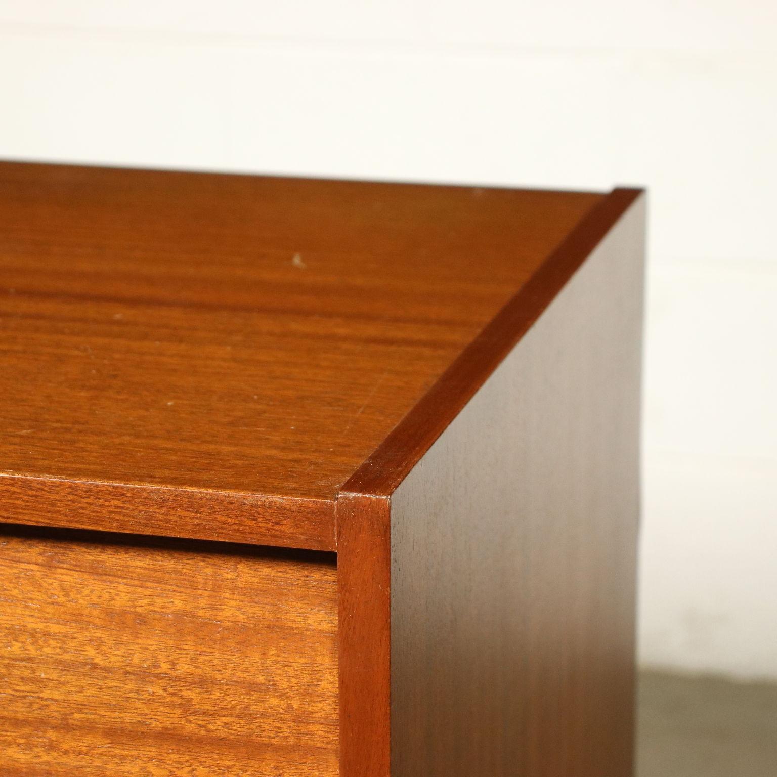 Chest of Drawers Mahogany Veneer Formica Wood Metal, Italy, 1960s 1