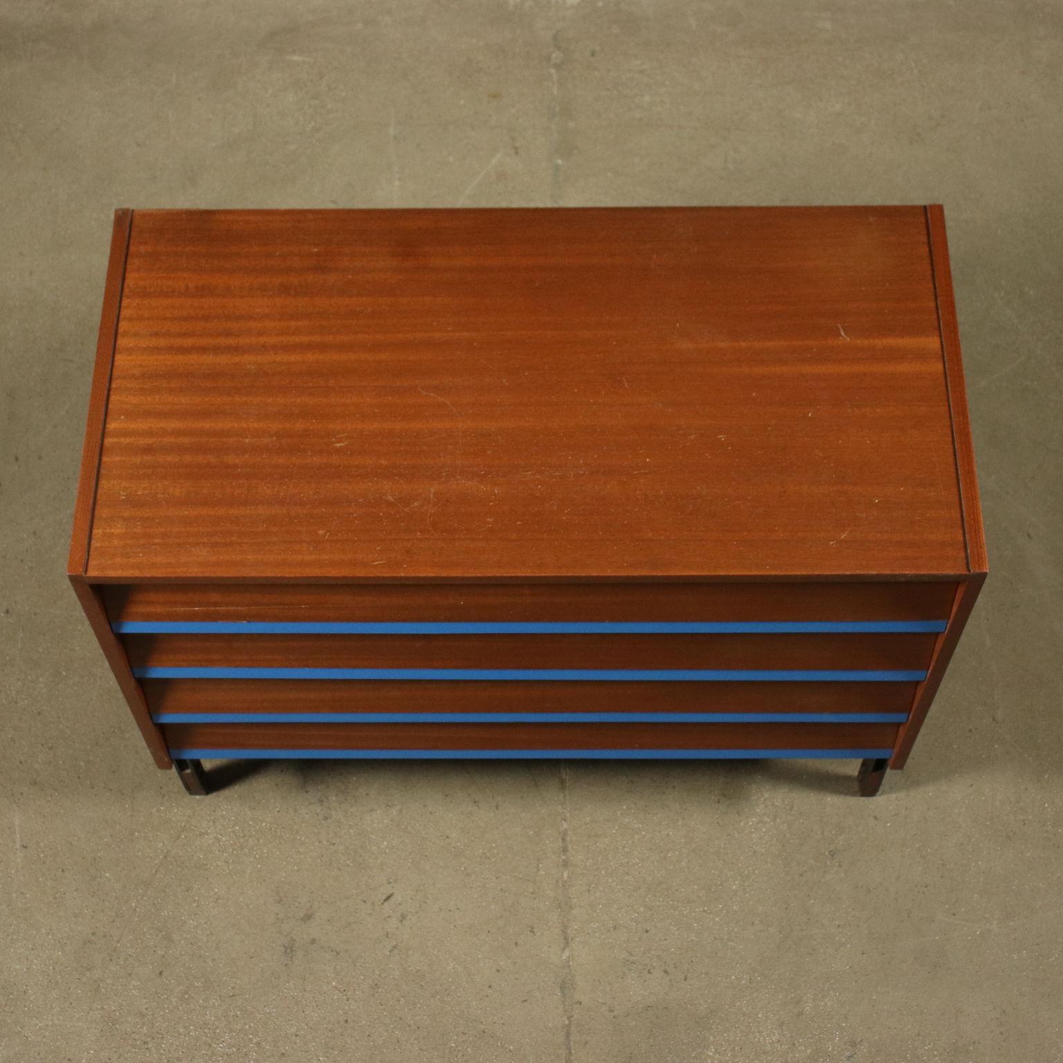 Chest of Drawers Mahogany Veneer Formica Wood Metal, Italy, 1960s 3