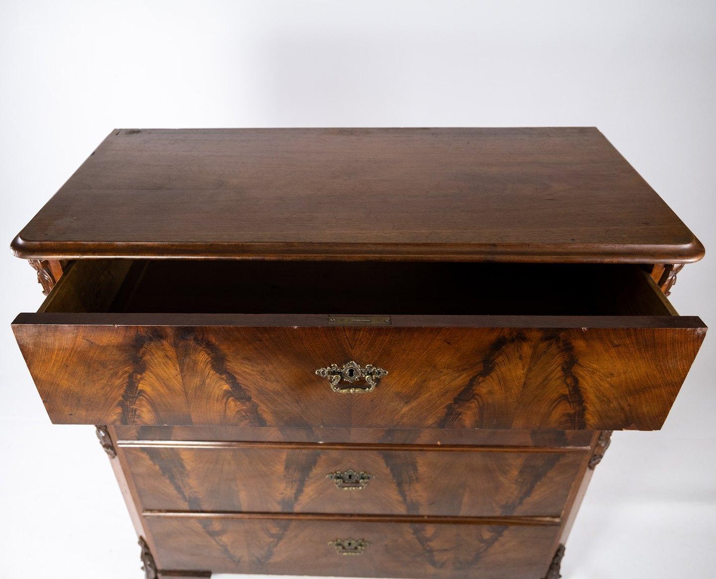 Mid-19th Century Chest of Drawers of Mahogany, in Great Antique Condition from the 1860s