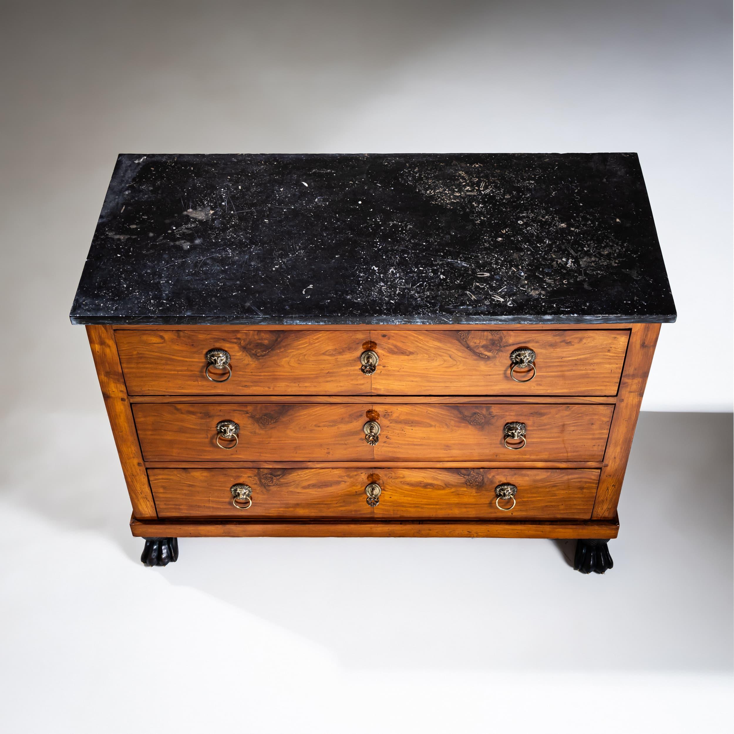 Bronze Chest of Drawers on Paw Feet, France, circa 1810 For Sale