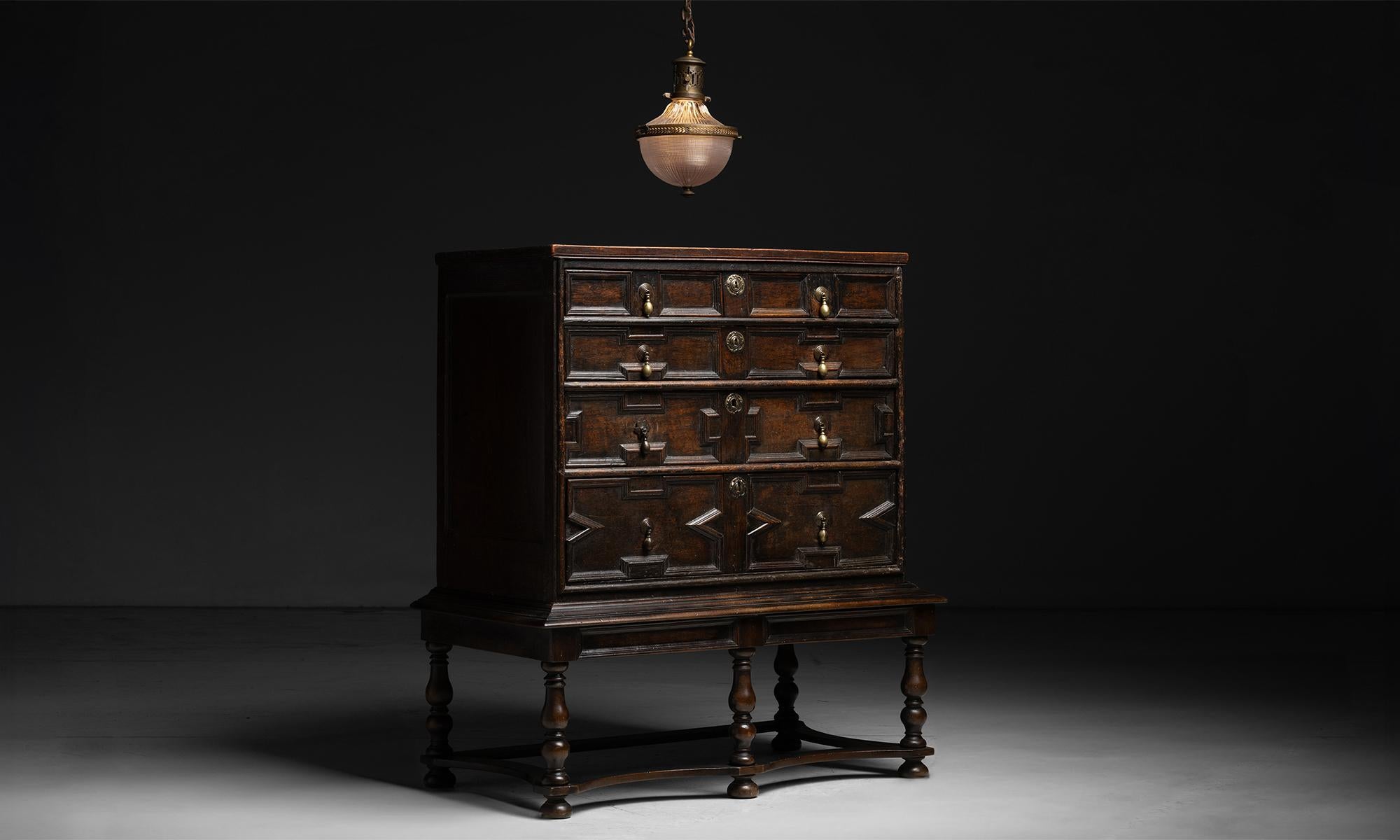 Brass Chest of Drawers on Stand, England circa 1760 For Sale