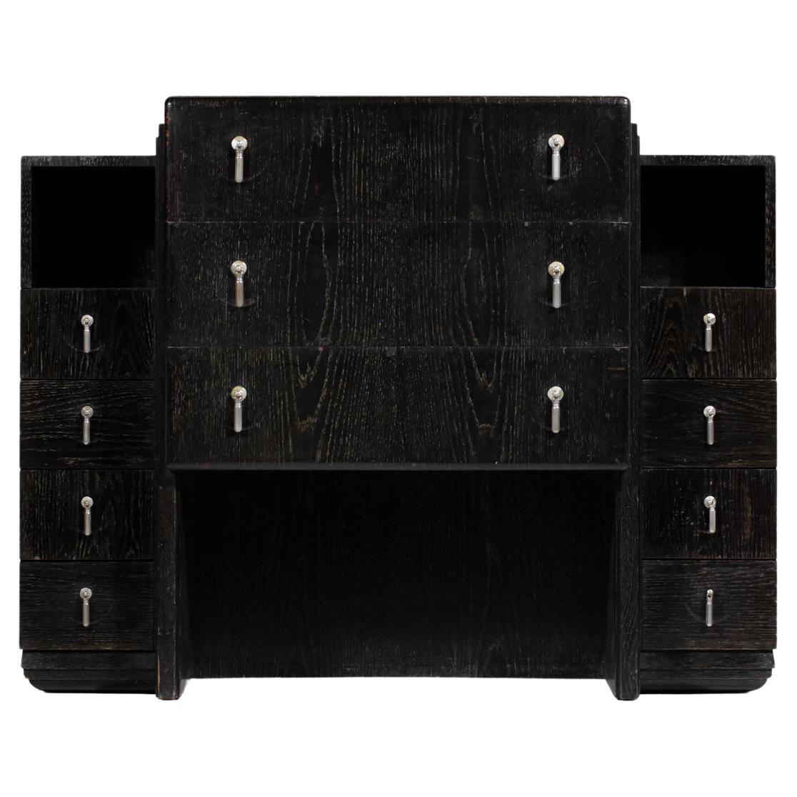 Chest of Drawers or Sideboard Art Deco Black Ceruse Style Paul Follot F427