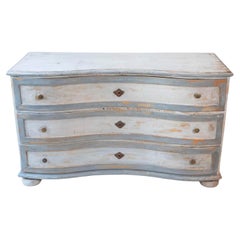 Commode ancienne Louis XV peinte, vers 1760