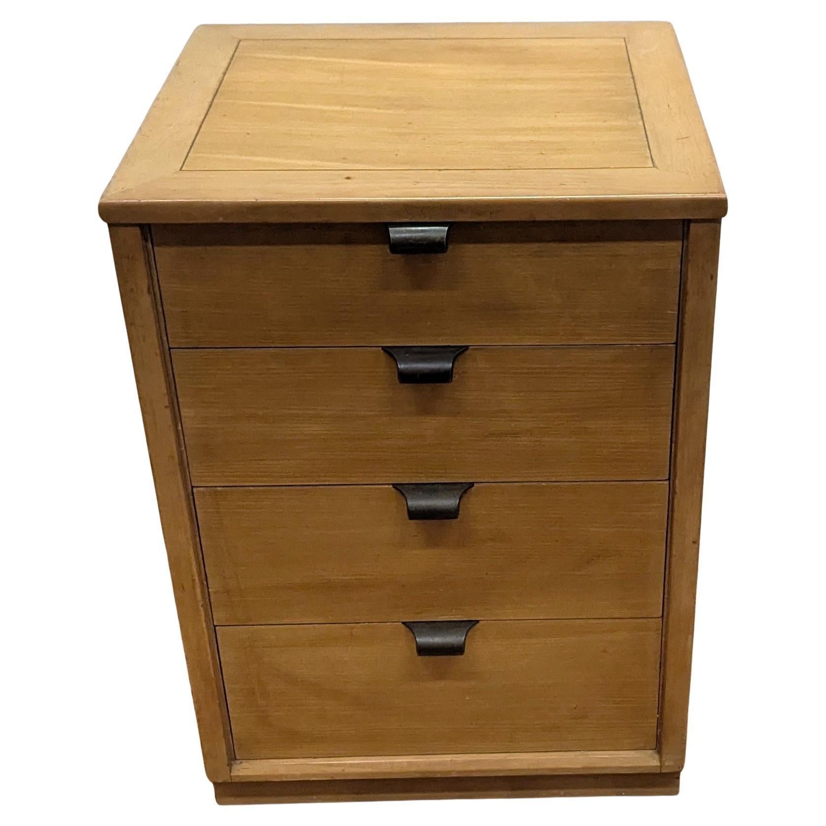 Drexel Precedent line Chest of Drawers, Dresser, designed by Edward Wormely.   Mid Century Chest of Drawers, dresser manufactured by Drexel.  Elm wood with brass handles. Works well as Chest of drawers and or stand with storage, small dresser,