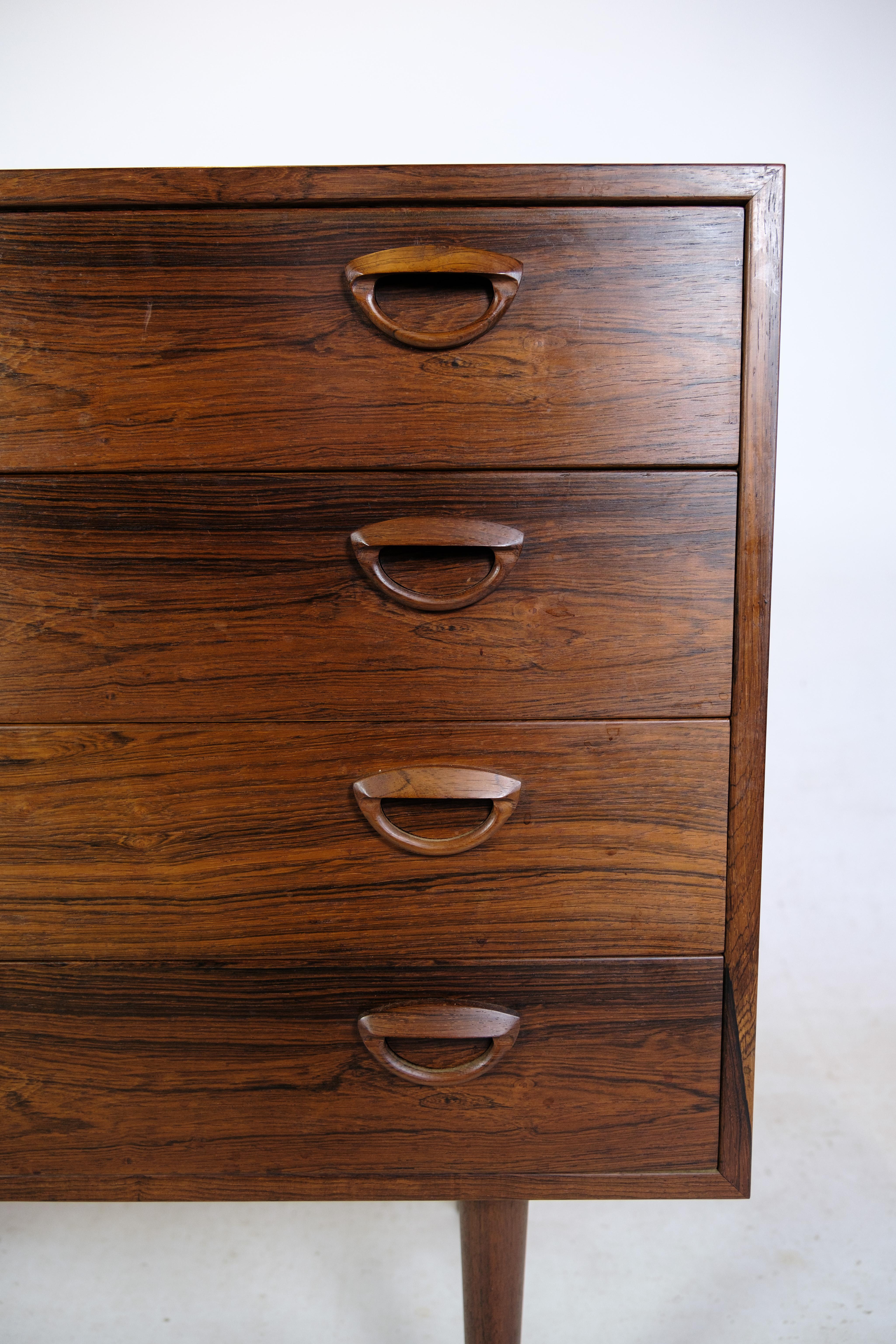 Mid-Century Modern Chest of Drawers Rosewood Danish Design 4 drawers, 1960 For Sale