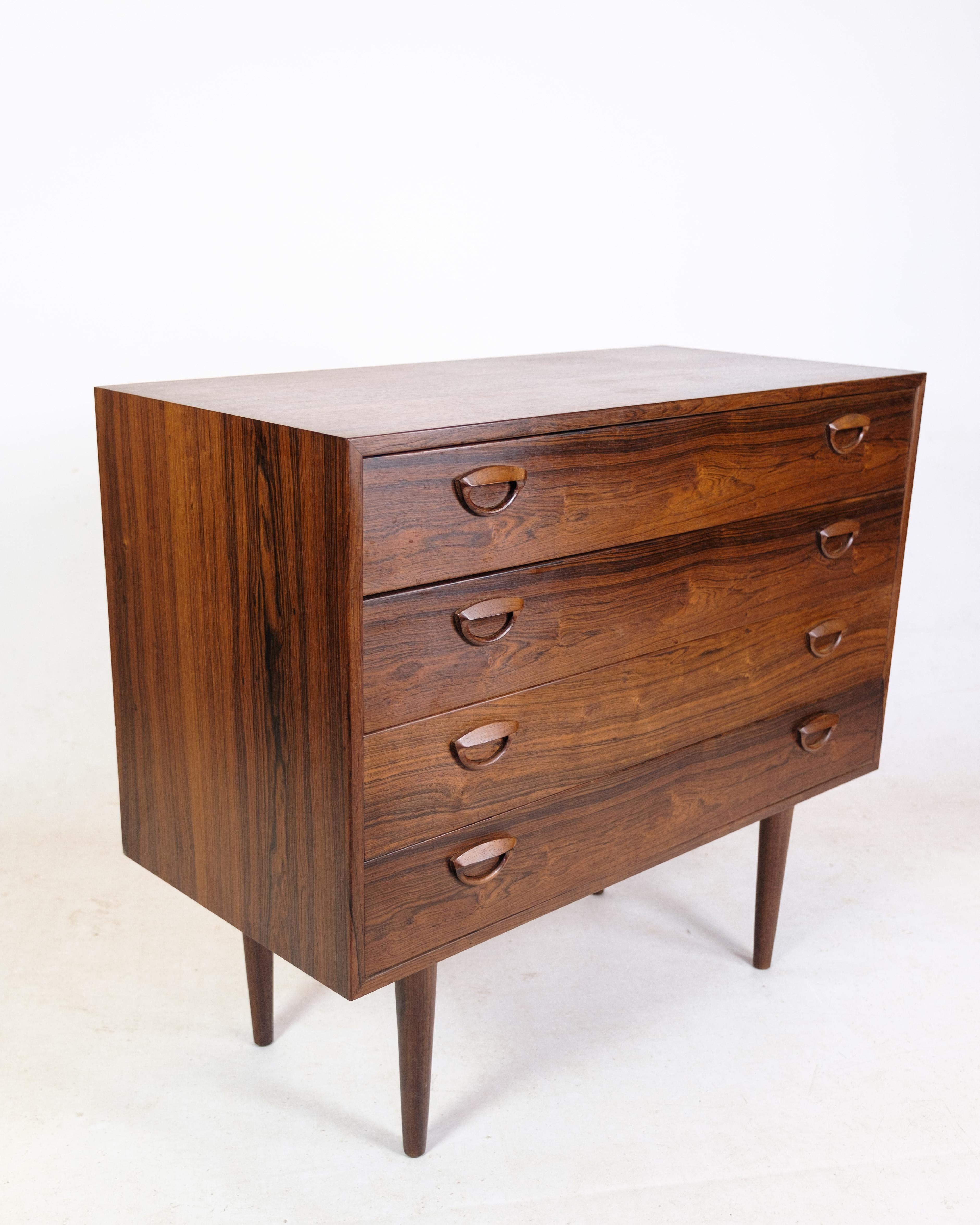 Cómoda Con 4 Cajones De Palisandro Por Kai Kristiansen De Los Años 60 Danés