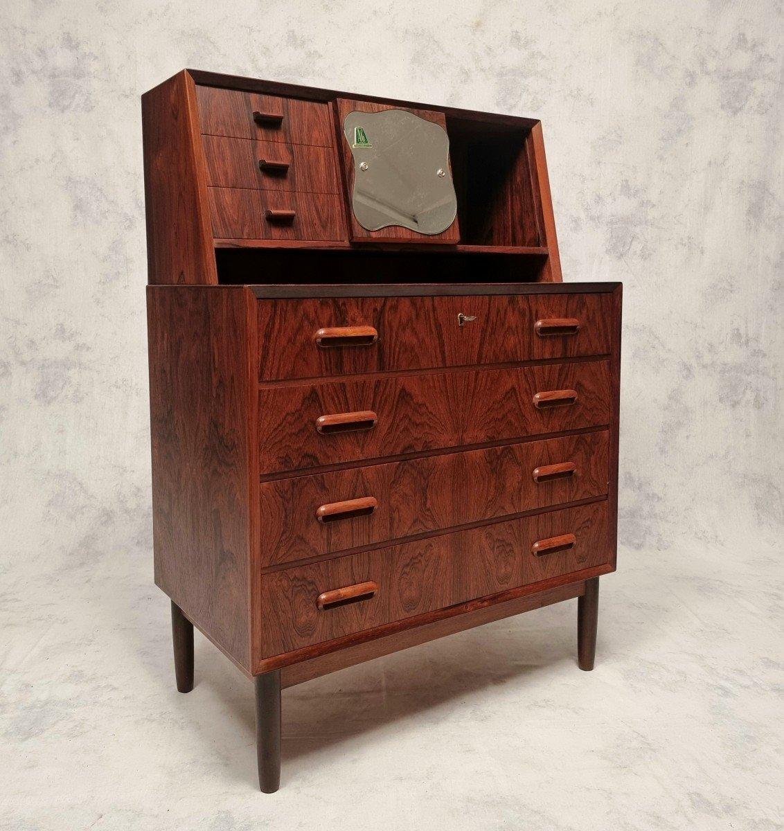 Danish Chest Of Drawers, Scandinavian Dressing Table - Ag Spejl K. - Rosewood, Ca 1960 For Sale