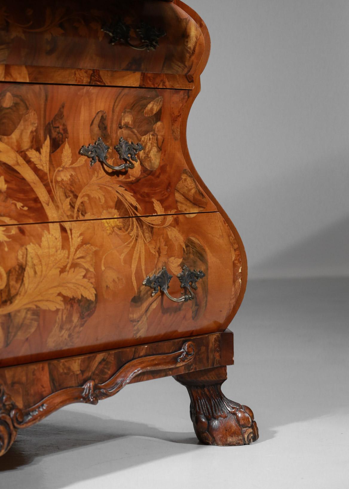 Chest of Drawers / Secretary in Dutch Style Marquetry Holland Design For Sale 10