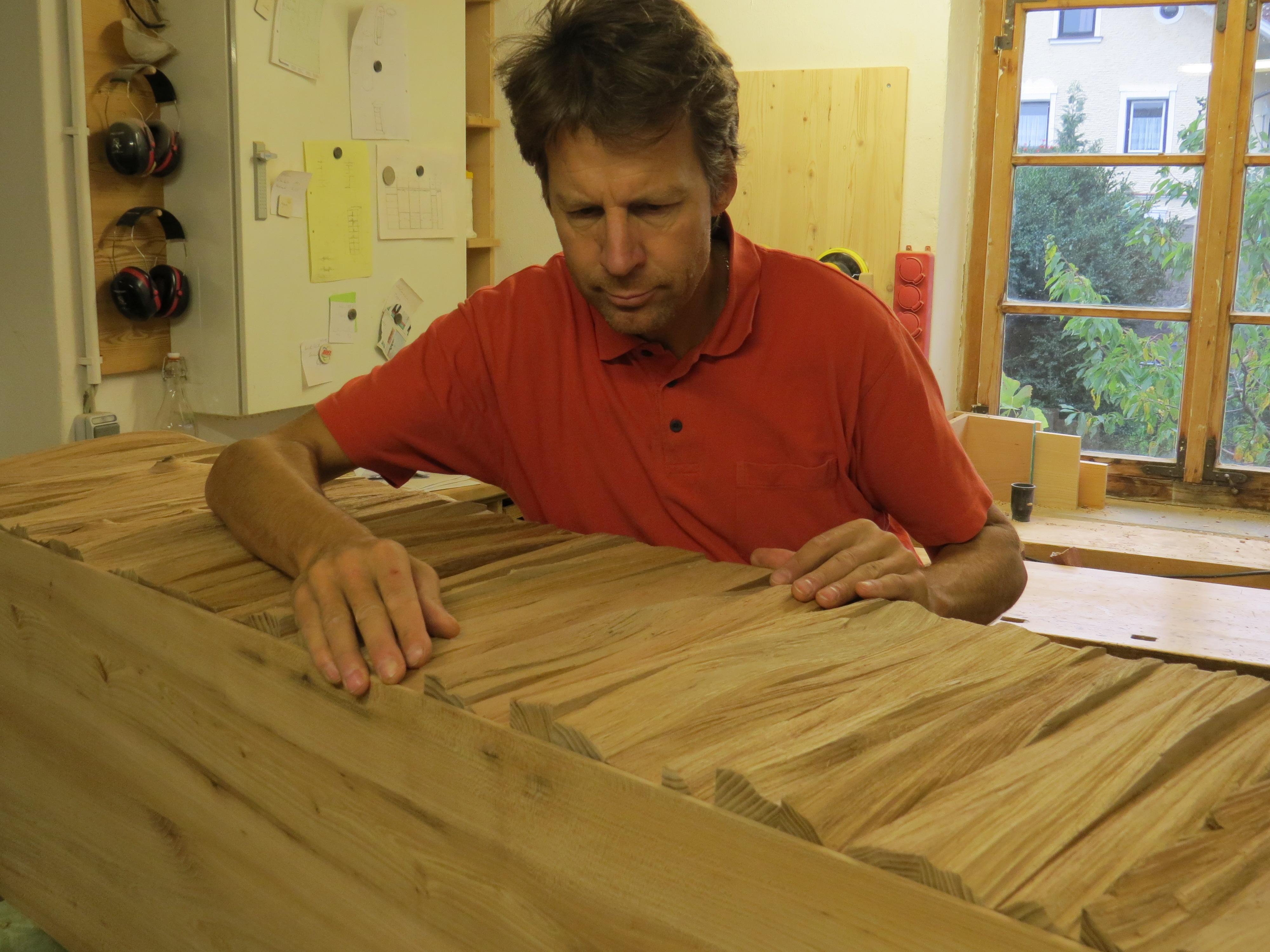 Contemporary Chest of Drawers, Split Wood Front, Handmade For Sale