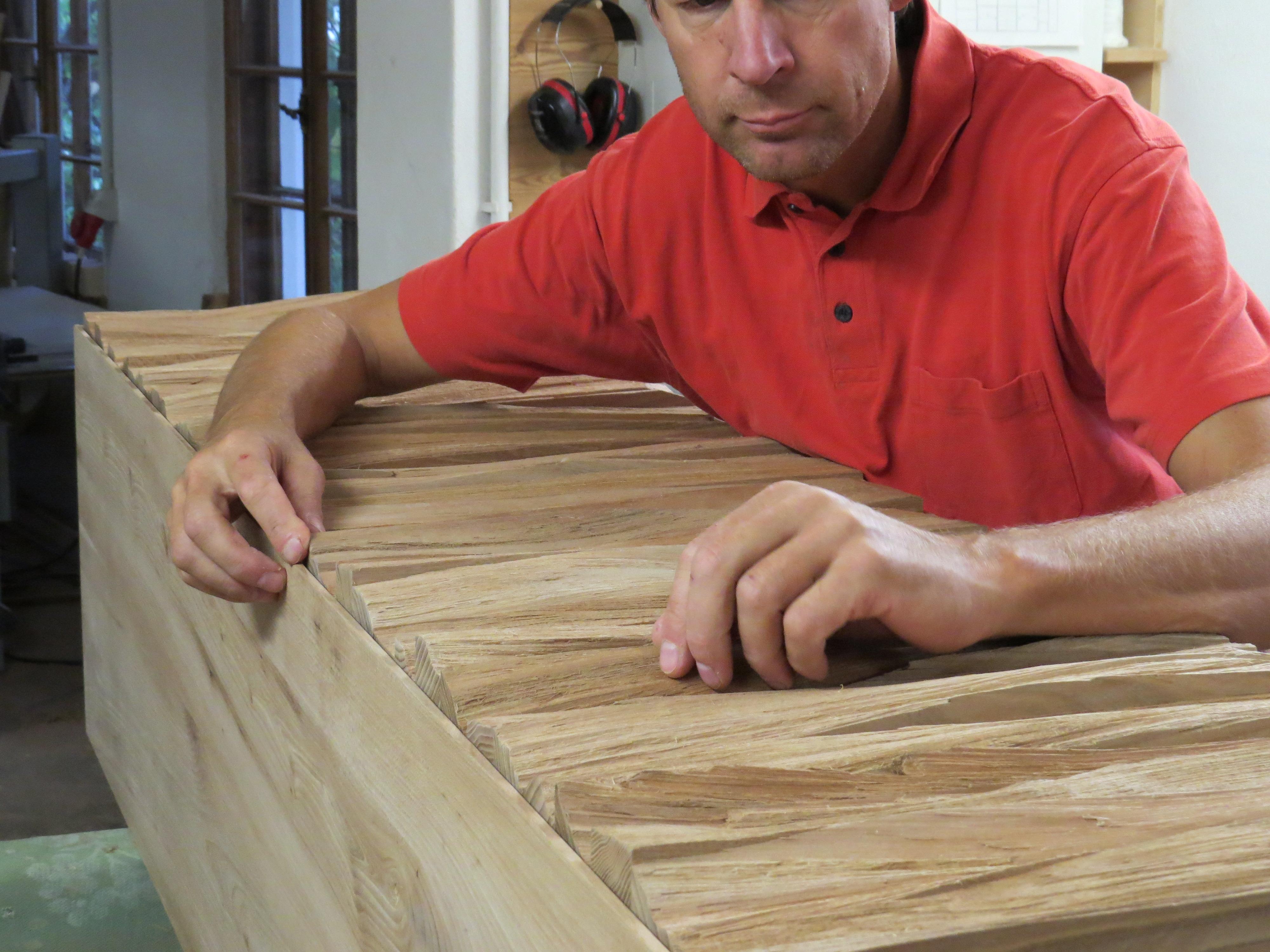 Chest of Drawers, Split Wood Front, Handmade For Sale 1