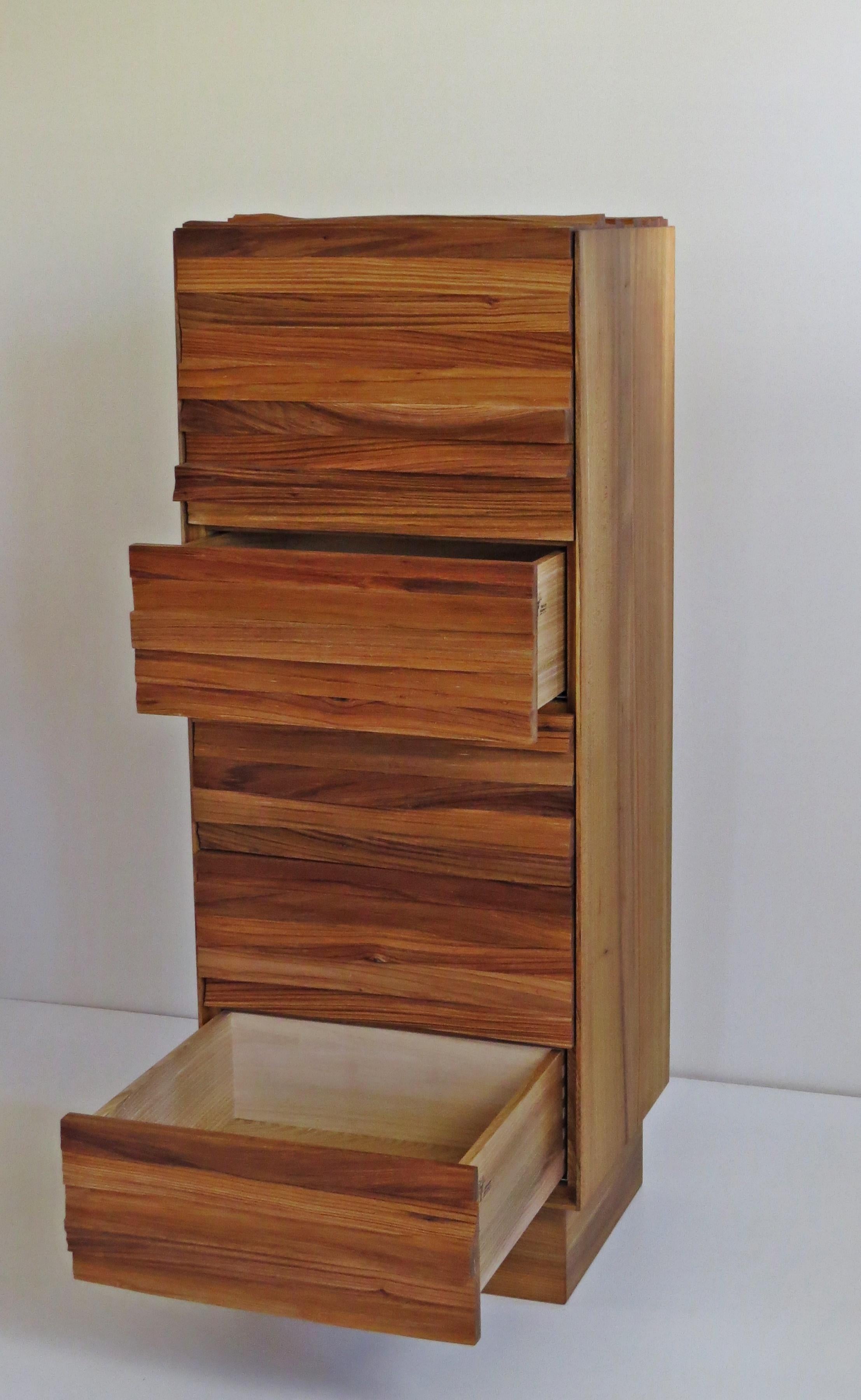 Hand-Crafted  Chest of Drawers, Split Wood Front, Handmade For Sale