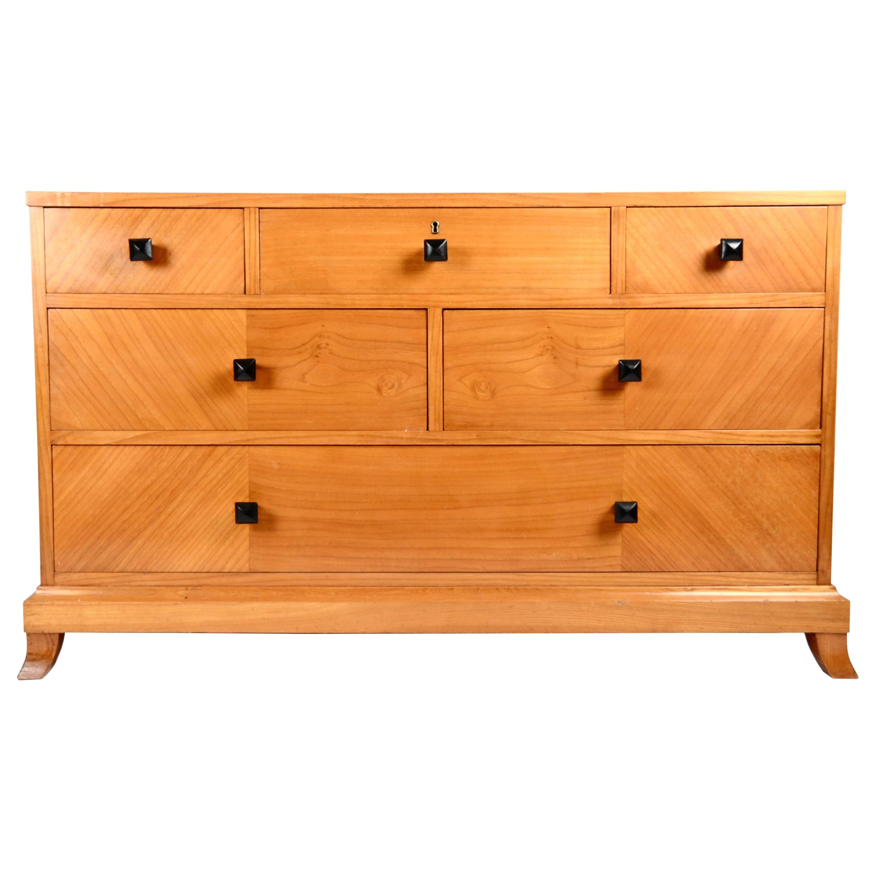 1930s 1940s Plan Chest With Wooden Handles And Label Inserts At 1stDibs
