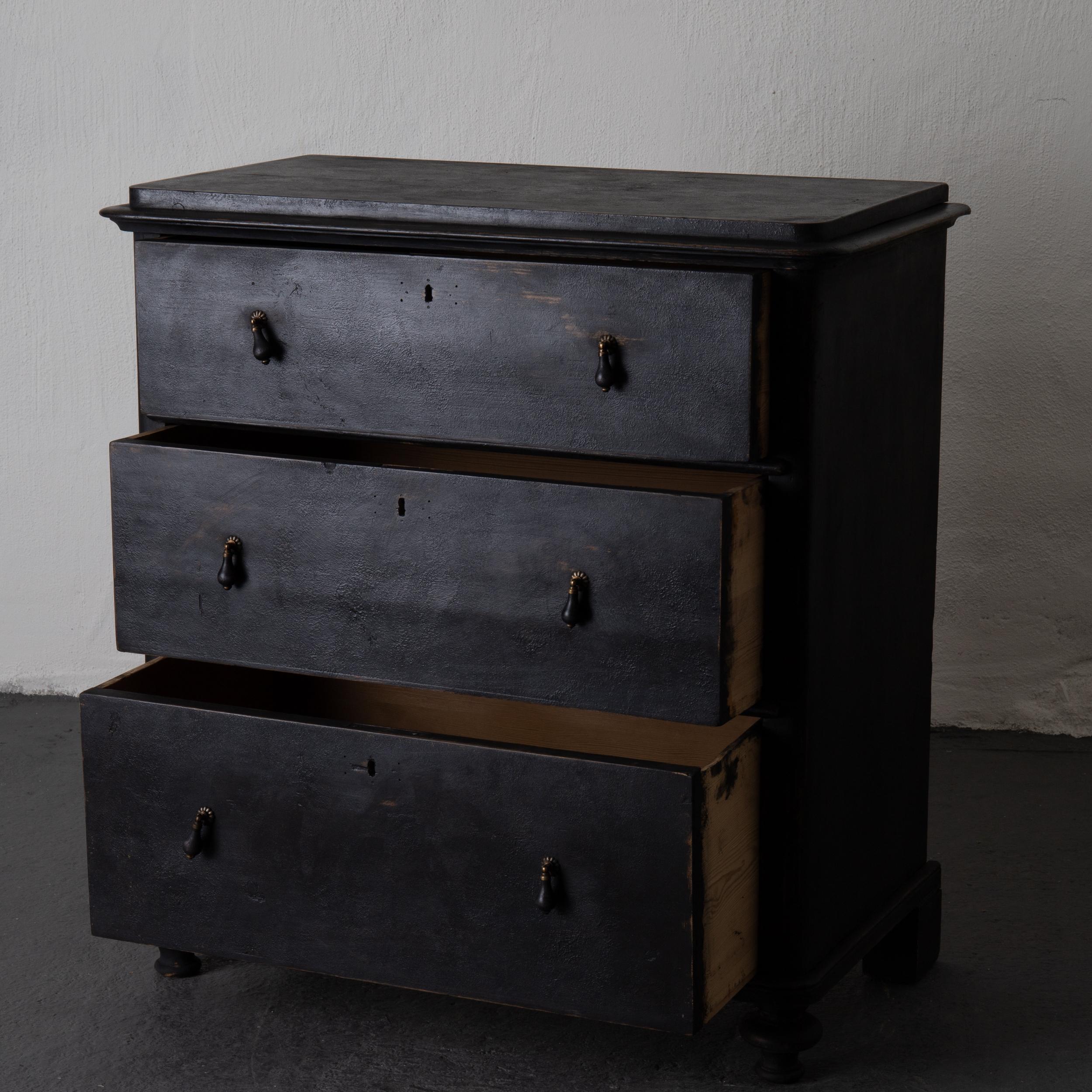 Chest of Drawers Swedish, 19th Century Black Sweden 3