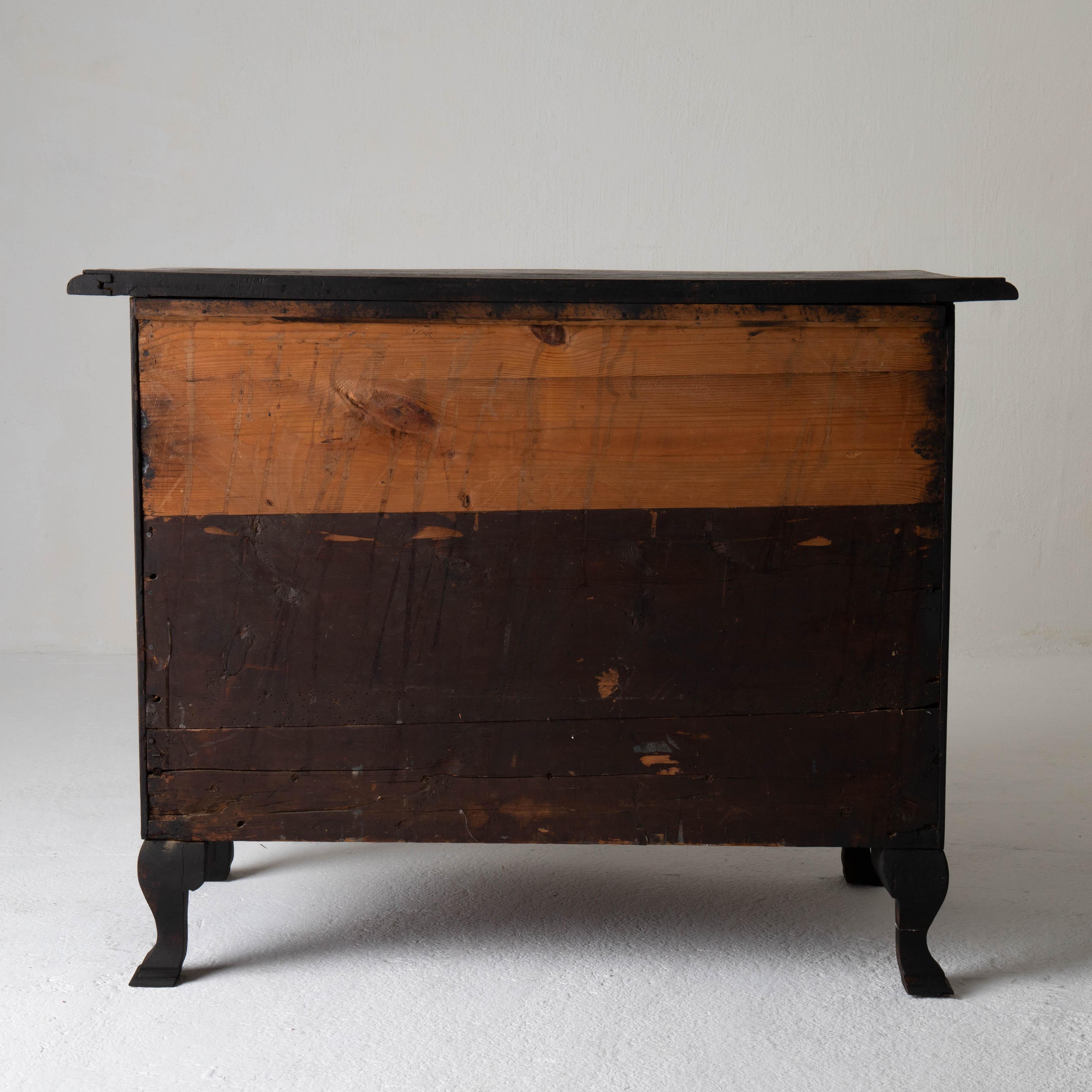 Chest of Drawers Swedish Black 18th Century Sweden 6