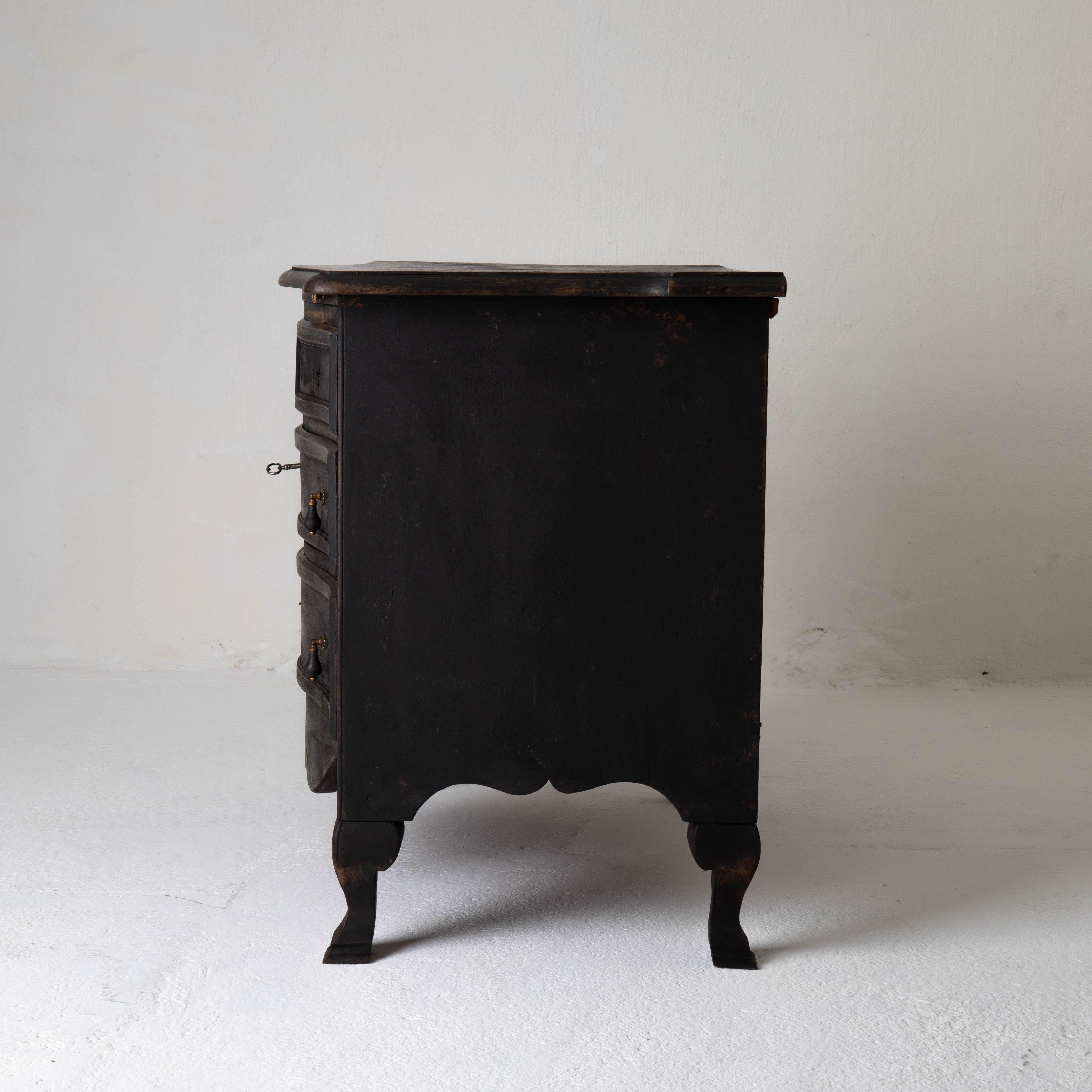 Chest of Drawers Swedish Black 18th Century Sweden 3
