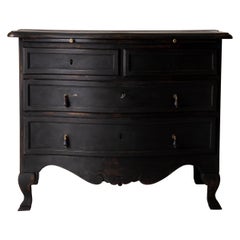 Chest of Drawers Swedish Black 18th Century Sweden