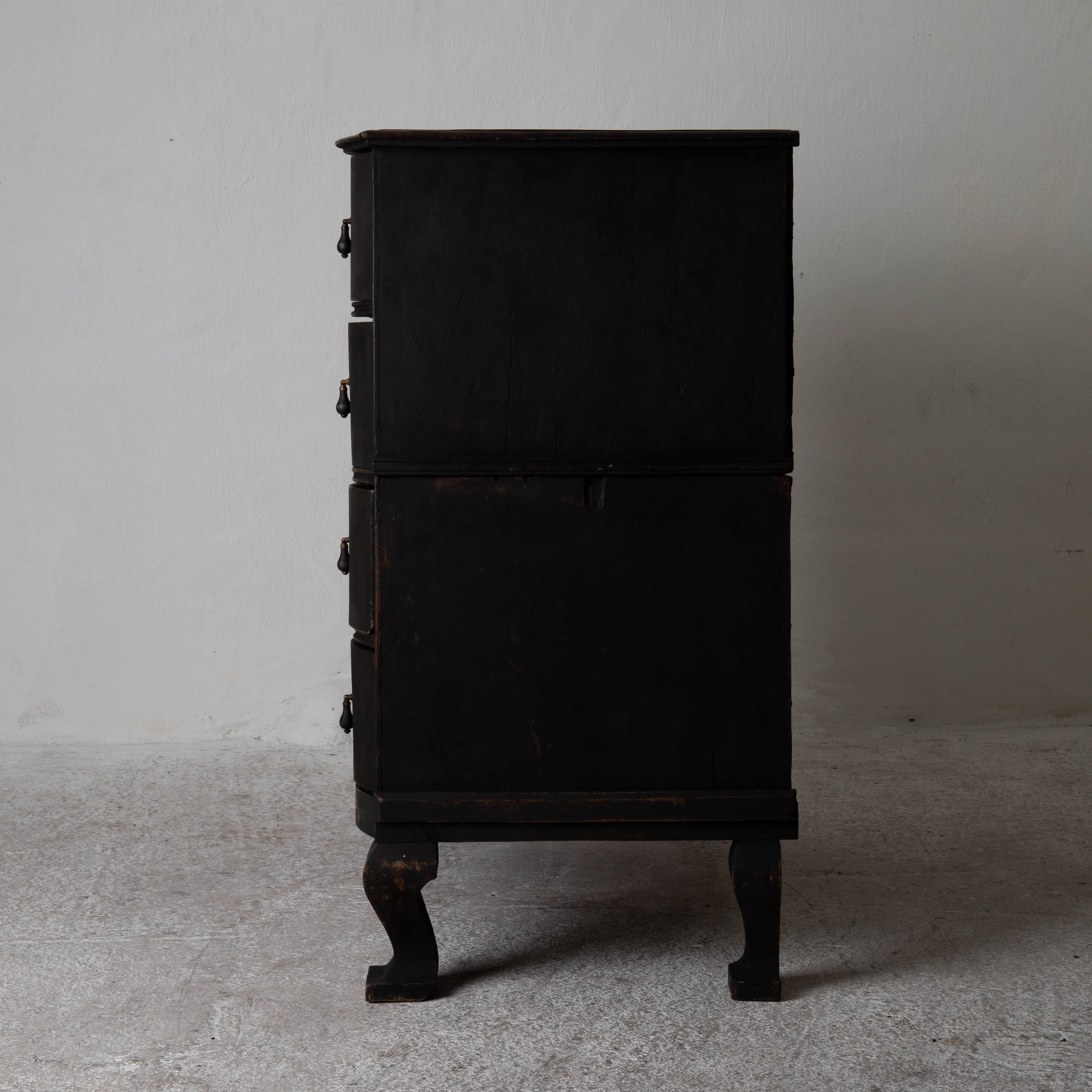 Chest of Drawers Swedish Black Baroque Period Sweden 1